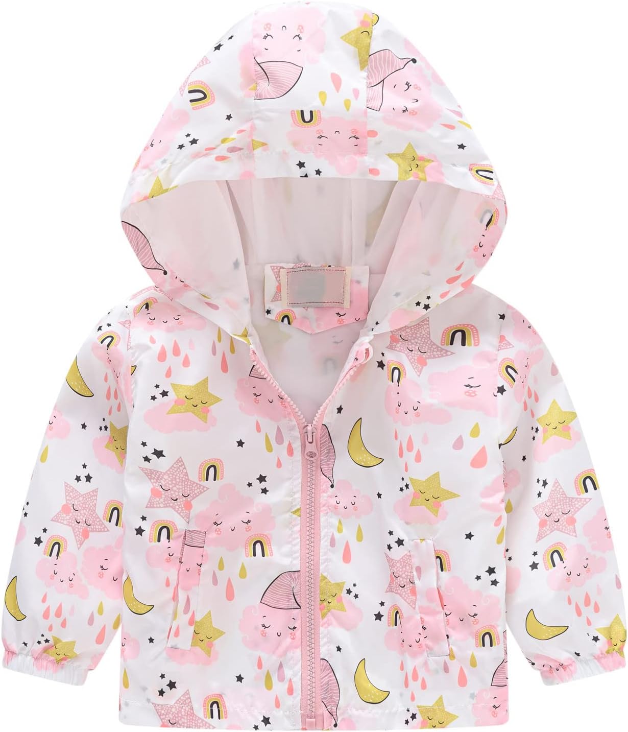 KQIVAM Children's Rain Jacket Transition Jacket Waterproof Outdoor Jacket Windproof with Hood Waterproof Jacket for Children Unisex Rainwear for Girls and Boys