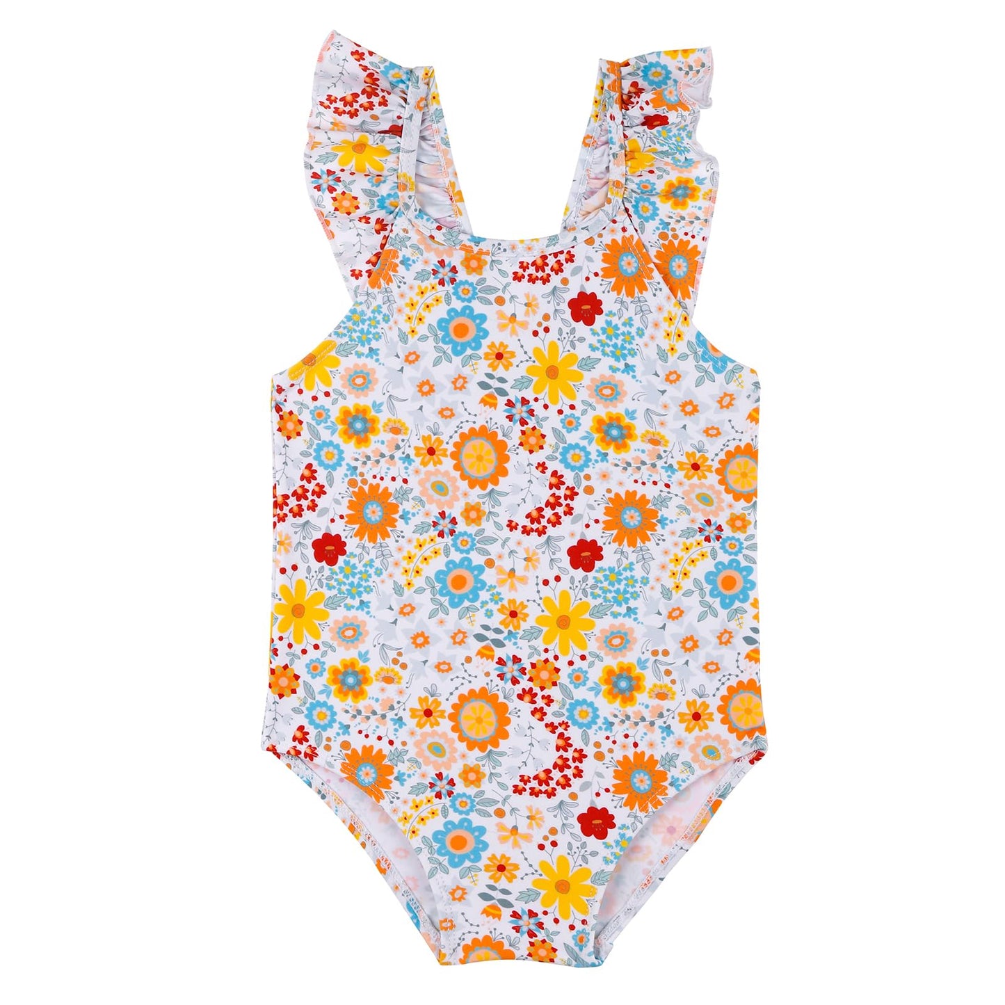 TIZAX Badeanzug für Mädchen Einteiliger Schwimmanzug Kleinkind Niedliche Rüschen Bademode Schnell trocknende Sommerferien Bikini für Kinder 2~7 Jahre