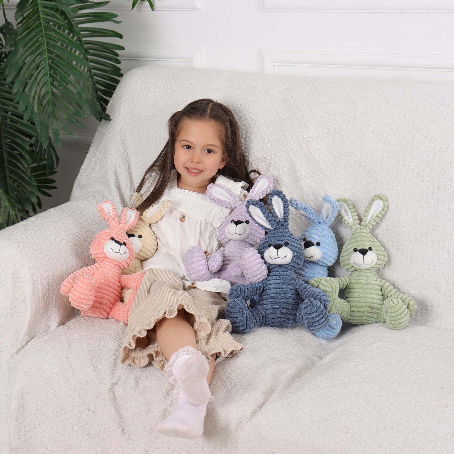 Apricot Lamb Cuddly Toy Green Rabbit 23 cm - Plush Toy Plush Toy for Children and Baby - Fluffy Stuffed Toy for Playing, Gift & Cuddling - Cosy Cuddly Toy - Cord Rabbit