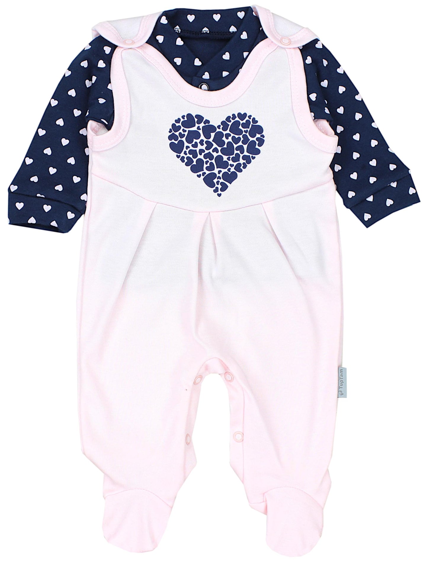 TupTam Baby Mädchen Jungen Strampler mit Langarmshirt Aufdruck Spruch 2 teilig