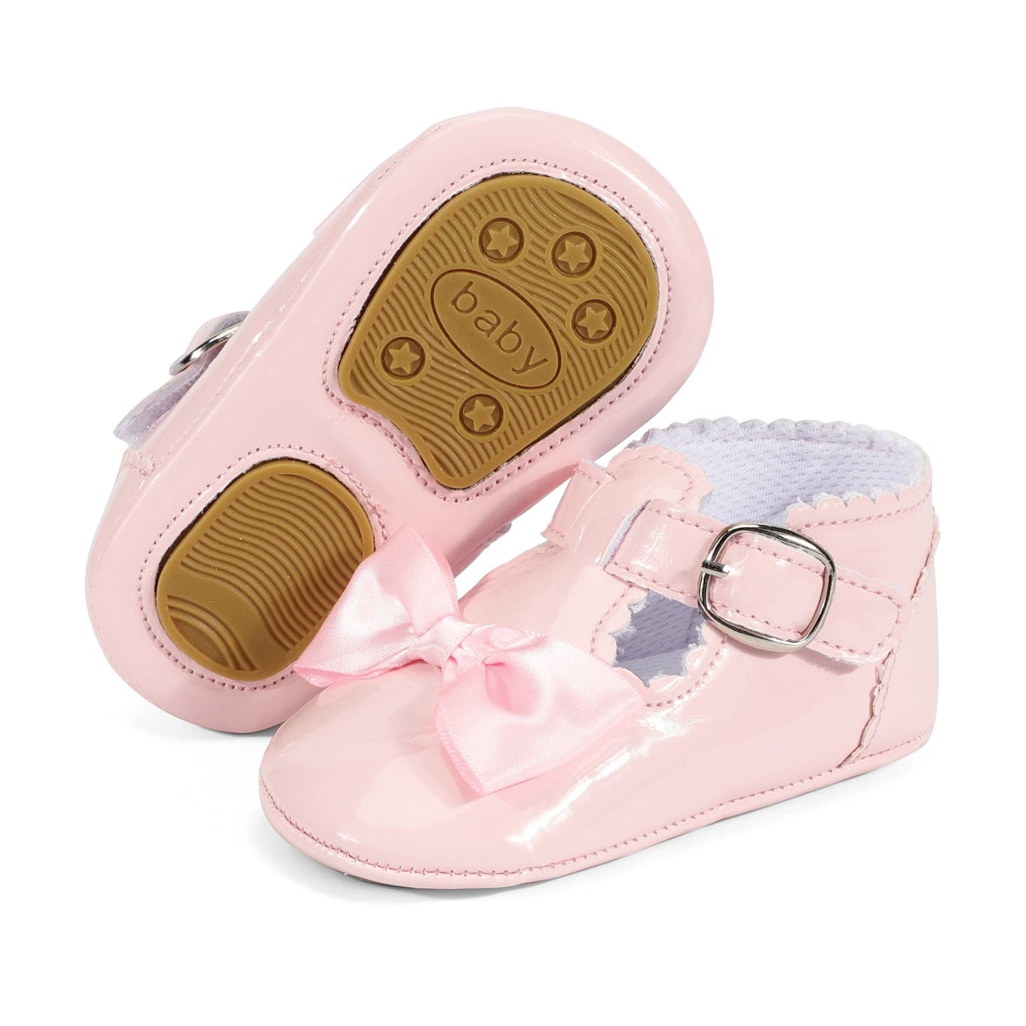 LACOFIA Babyschuhe Mädchen rutschfest Bowknot Prinzessin Krabbelschuhe