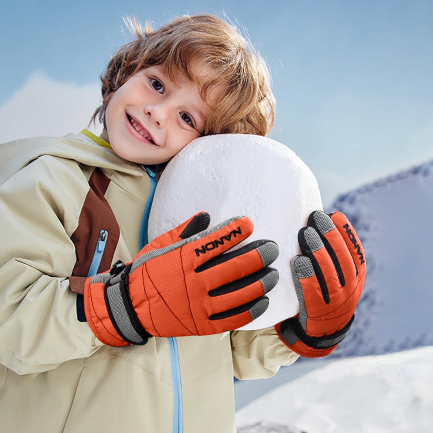 TRIWONDER Children's Ski Gloves, Thermal Fleece Gloves, Warm Winter Gloves for Boys and Girls