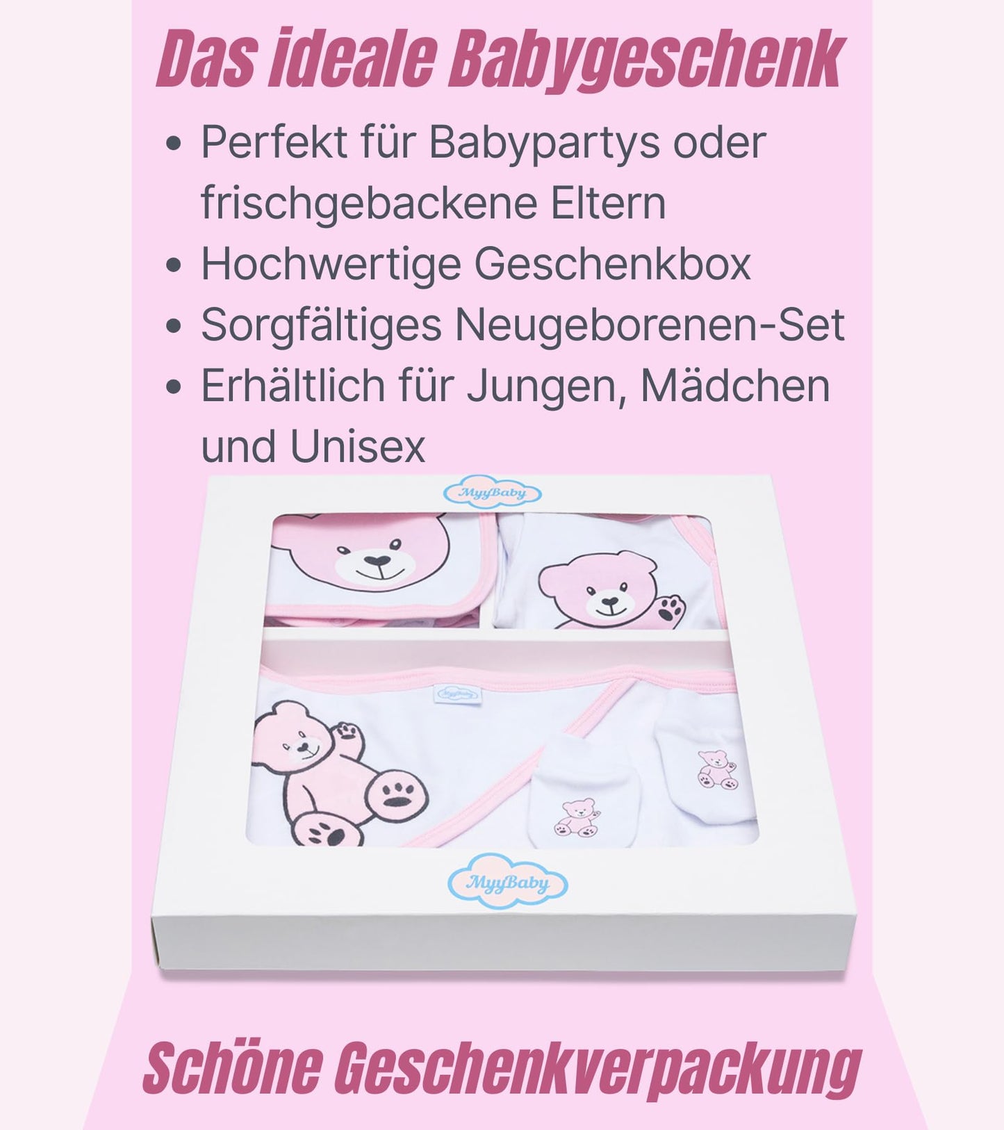 MyyBaby - Newborn Baby Set 100% Organic Cotton Oeko-Tex Standard 100 Baby First Equipment Clothing Newborn Baby Gift Set 13 Pieces 0-4 Months
