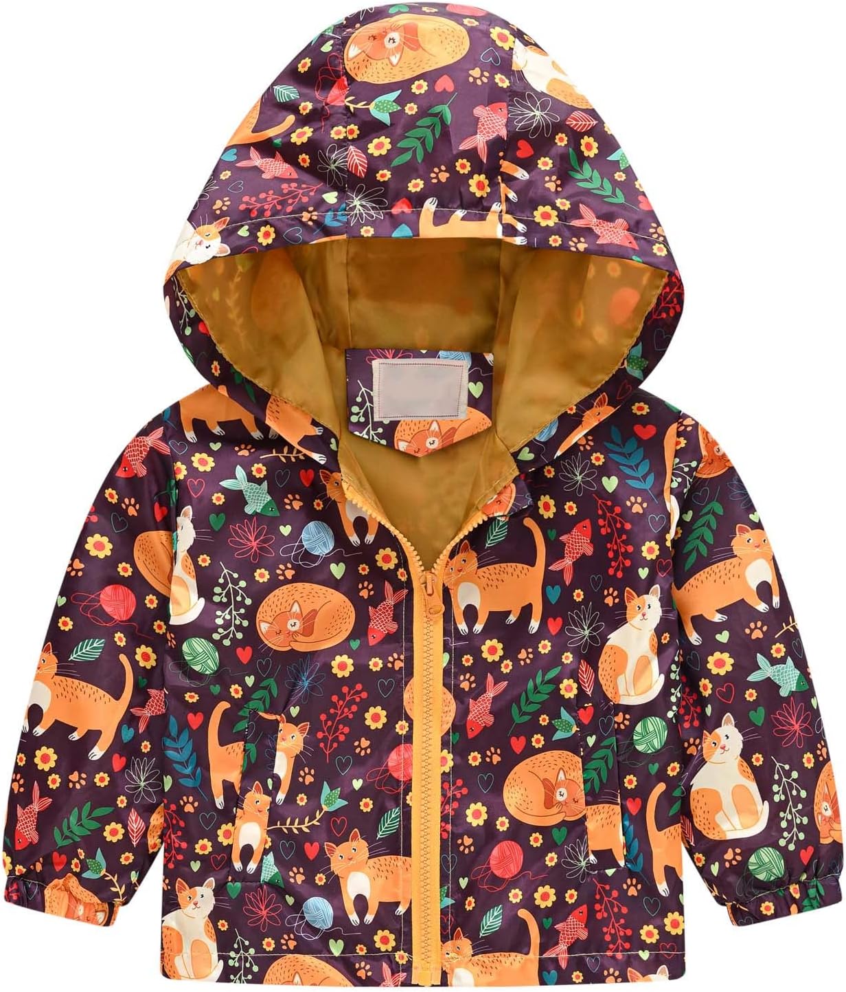 KQIVAM Children's Rain Jacket Transition Jacket Waterproof Outdoor Jacket Windproof with Hood Waterproof Jacket for Children Unisex Rainwear for Girls and Boys