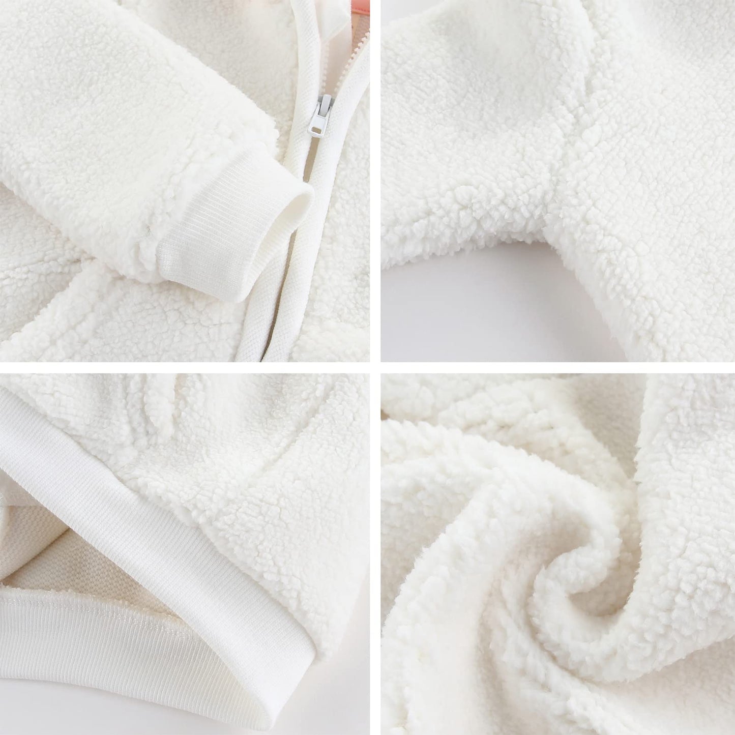 Gajaous Newborn Baby Girls Boys Fleece Hooded Jacket Zip Bear Coat Warm Winter Outwear