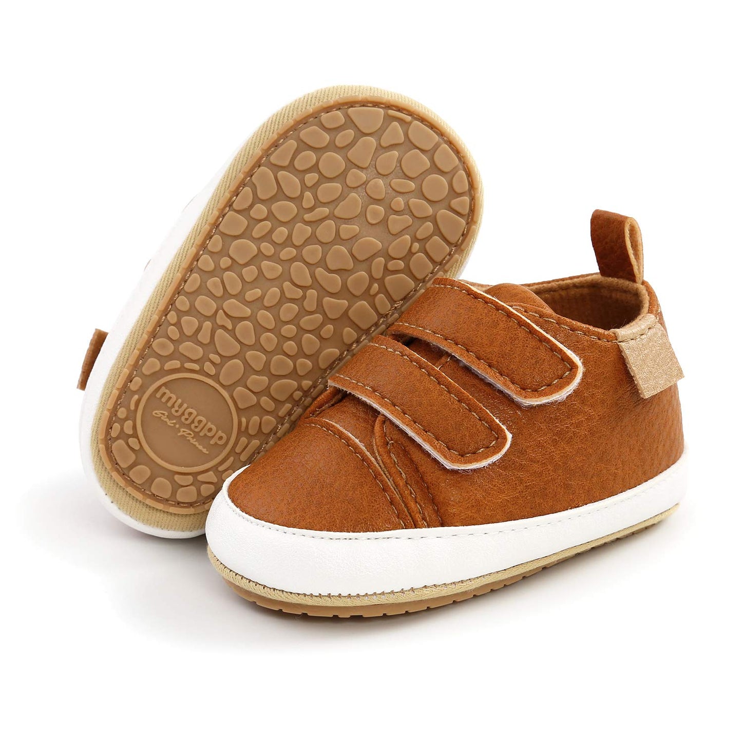 BABSMULY Baby Shoes for Boys Girls Non-Slip Rubber Sole High Top PU Leather Sneakers Toddler Crib Shoes Newborn Loafers Flats.