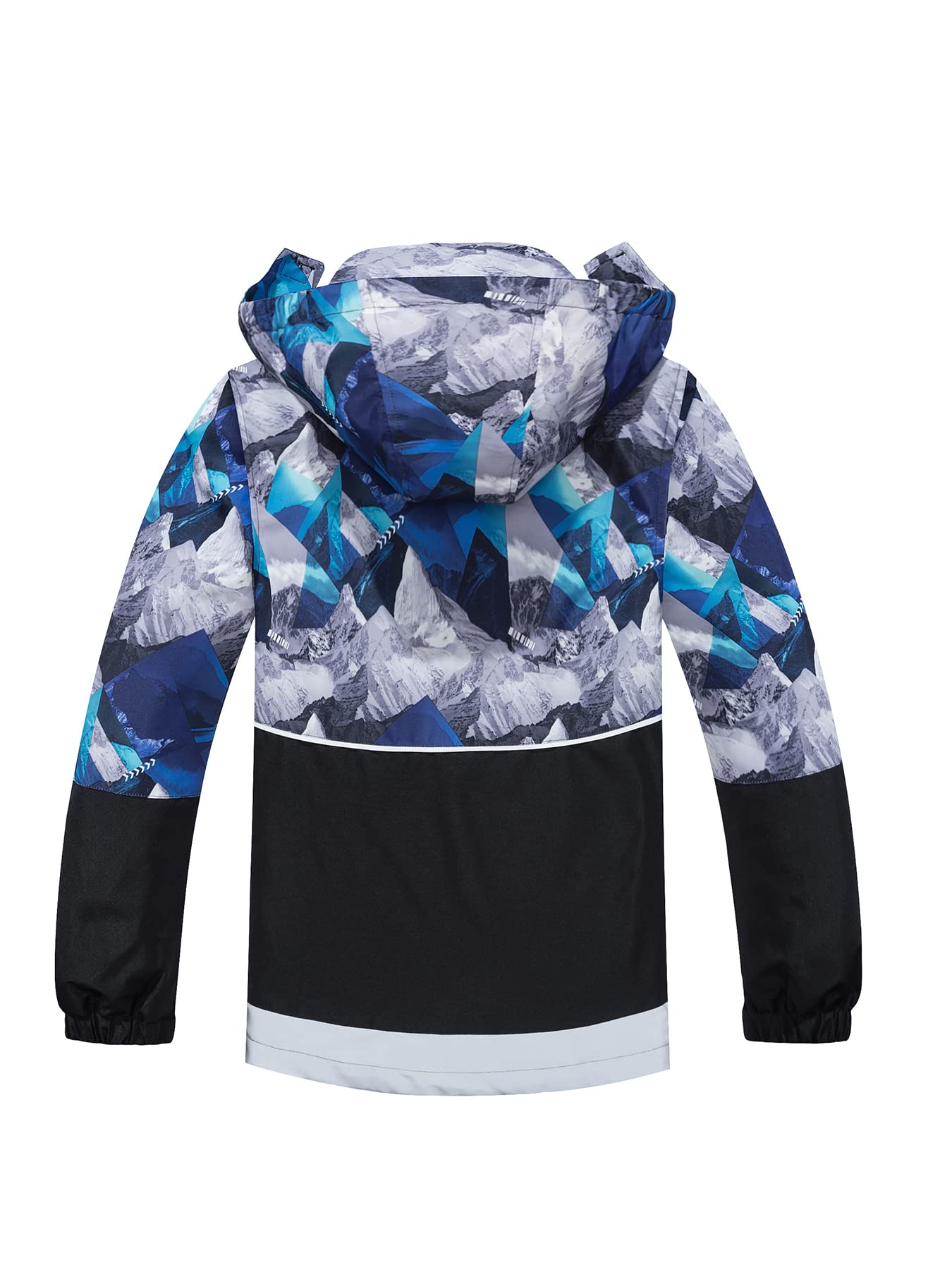 NATUST Boys' Lined Rain Jacket Wind and Waterproof Transition Jacket