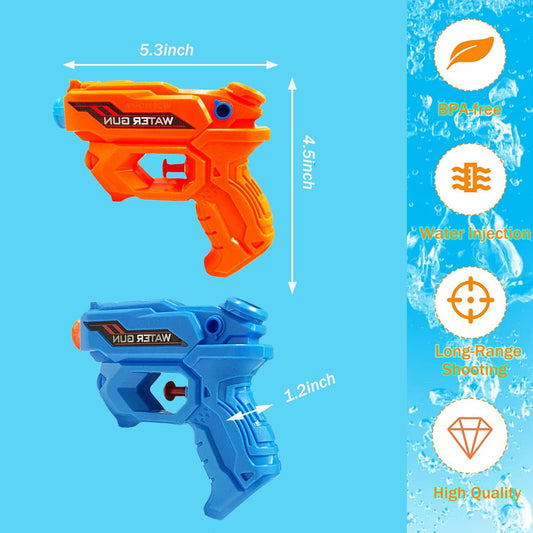 Wasserpistole für Kinder, 2-teilige Wasserpistole mit langer Reichweite, Super Squirter für Kinder und Erwachsene, das perfekte Spielzeug für Sport, Pools, Gärten, Strände und Wasserschlachten im Freien
