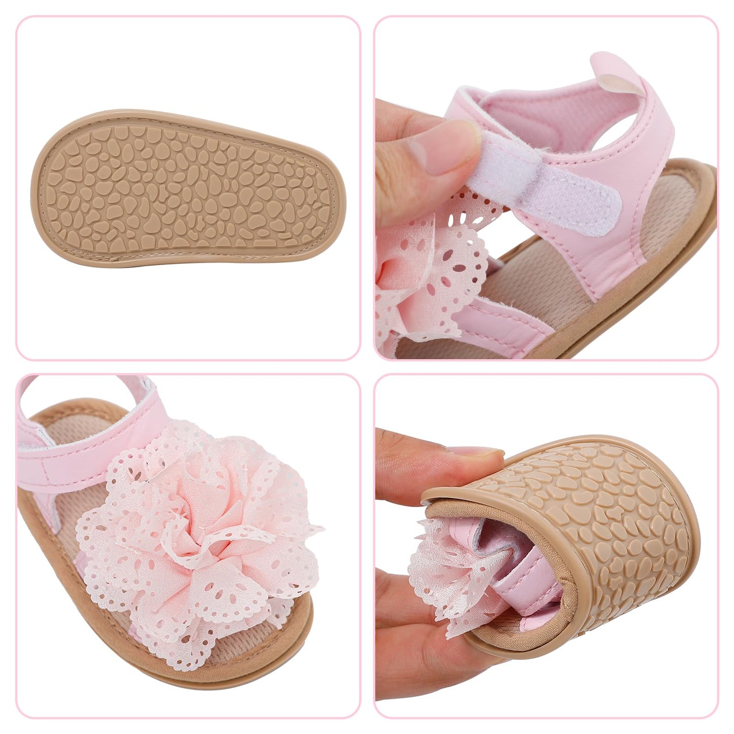 LACOFIA Babyschuhe für Mädchen – Sommerblumen Sandalen für Kleinkinder