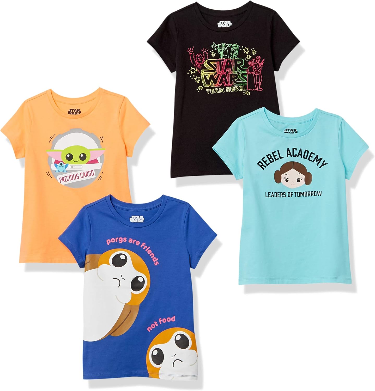 Essentials Disney | Marvel | Star Wars | Frozen | Princess Mädchen Kurzärmelige T-Shirts, Multi-Packs