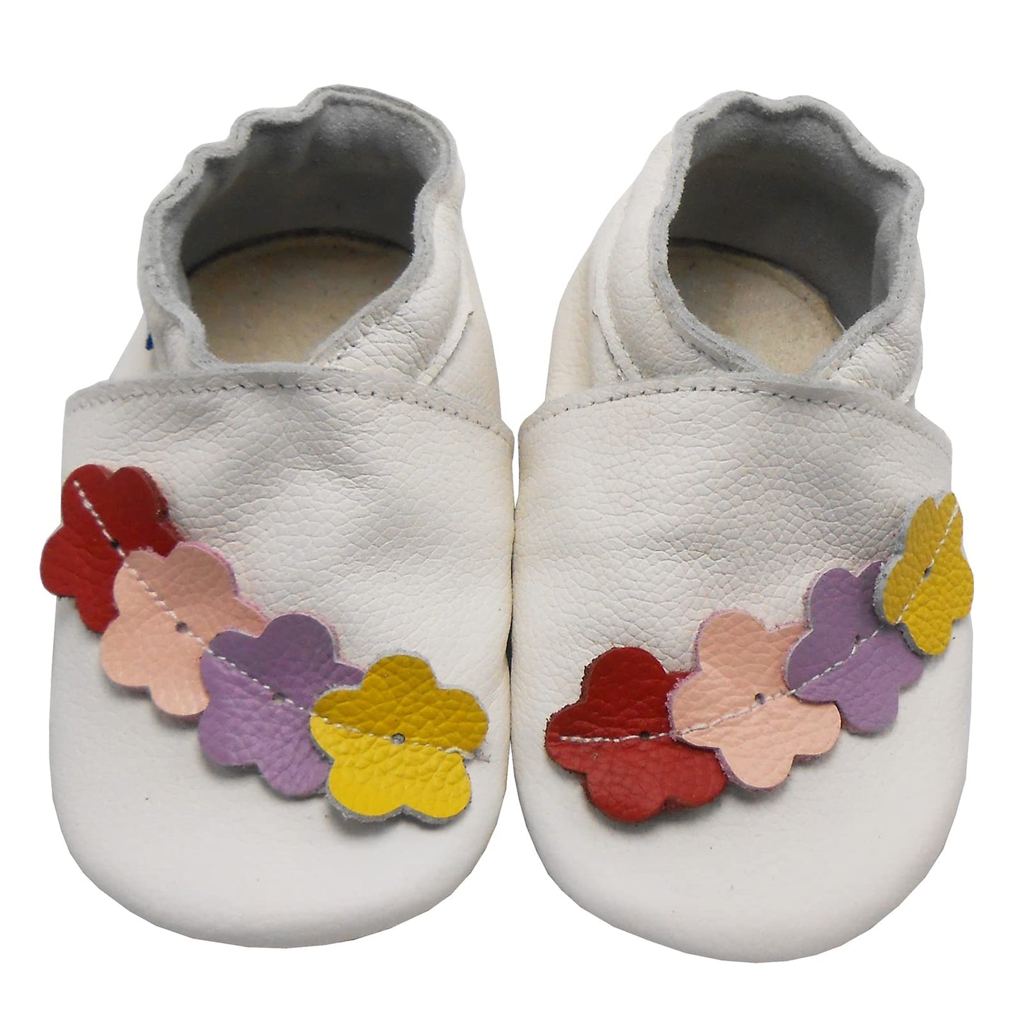 YIHAKIDS Krabbelschuhe Baby Lauflernschuhe Jungen Mädchen Weicher Leder Babyhausschuhe Kleinkind rutschfeste Lederschuhe mit Gummisohle für Baby 6-12 Monate 12-18 Monate 18-24 Monate
