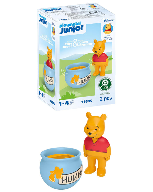 PLAYMOBIL Junior Disney Winnie the Pooh & Tiggers Bee Garden Sustainable Toy Made of Bio-Based Plastics for Children from 1 Year 71694
