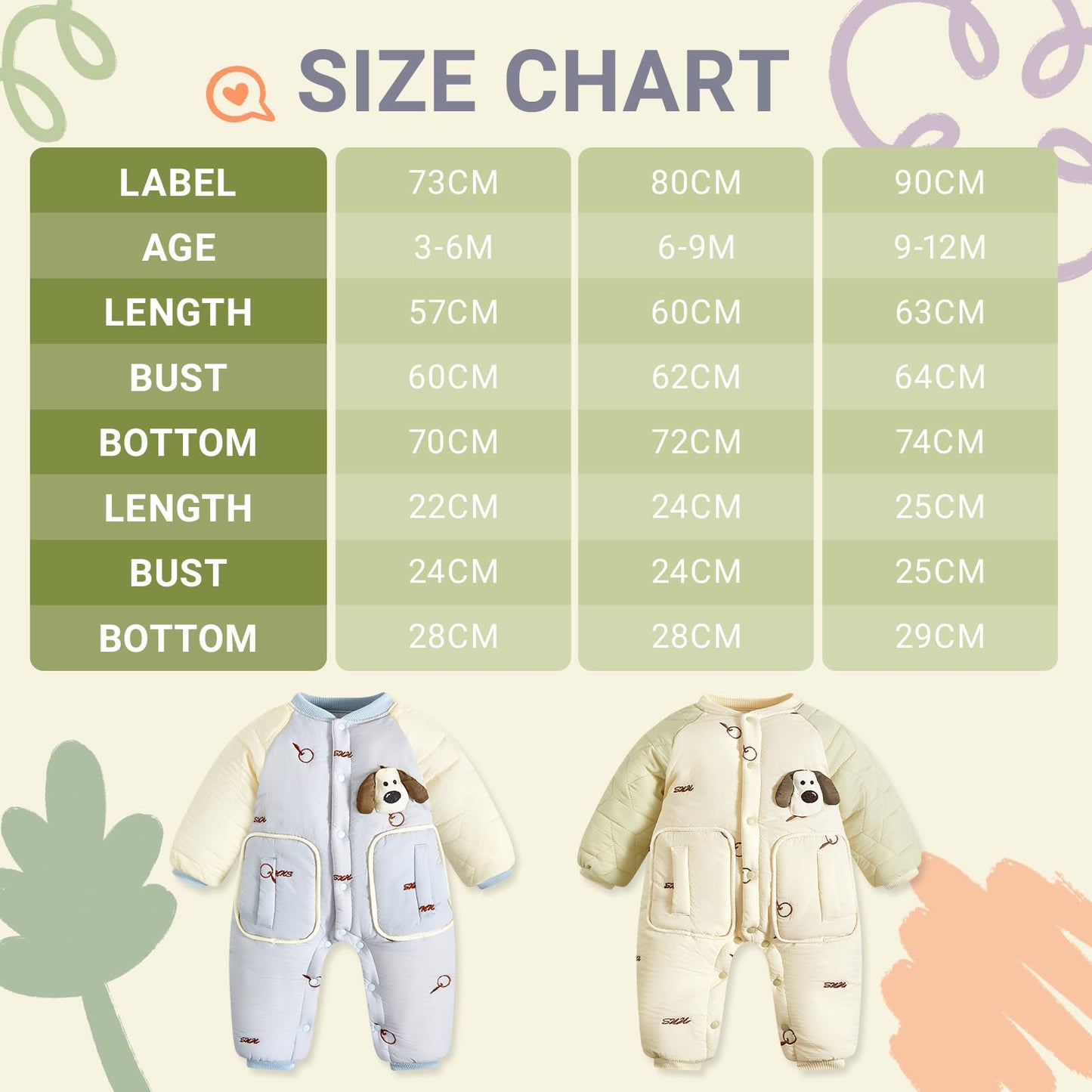 Baby Schneeanzug, weicher Strampler, Neugeborenen Winter Strampler, Herbst Winter Warm Overall, Winter Anzug für Kleinkinder, Mädchen, Jungen, 6-18 Monate
