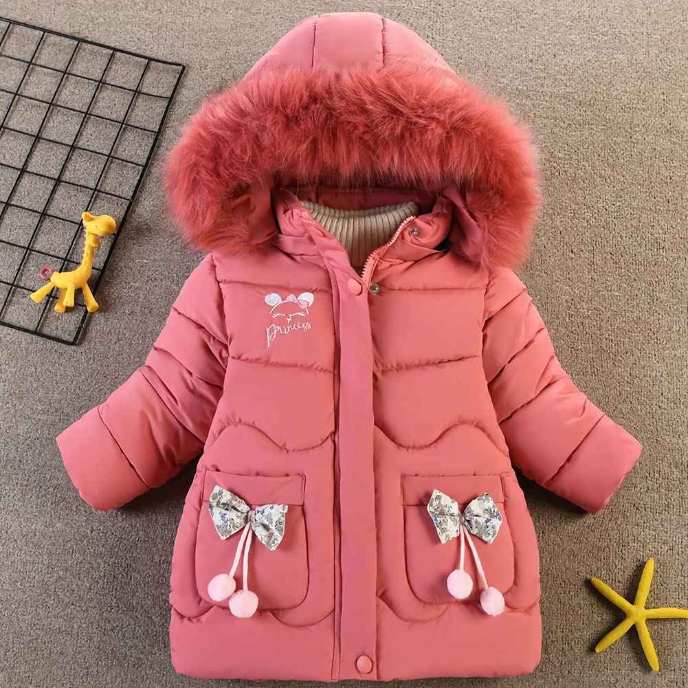 Amur Leopard Kinder Winterjacke Mädchen Wintermantel mit Kapuze Warm Winter Jacke Steppjacke Kinderjacke