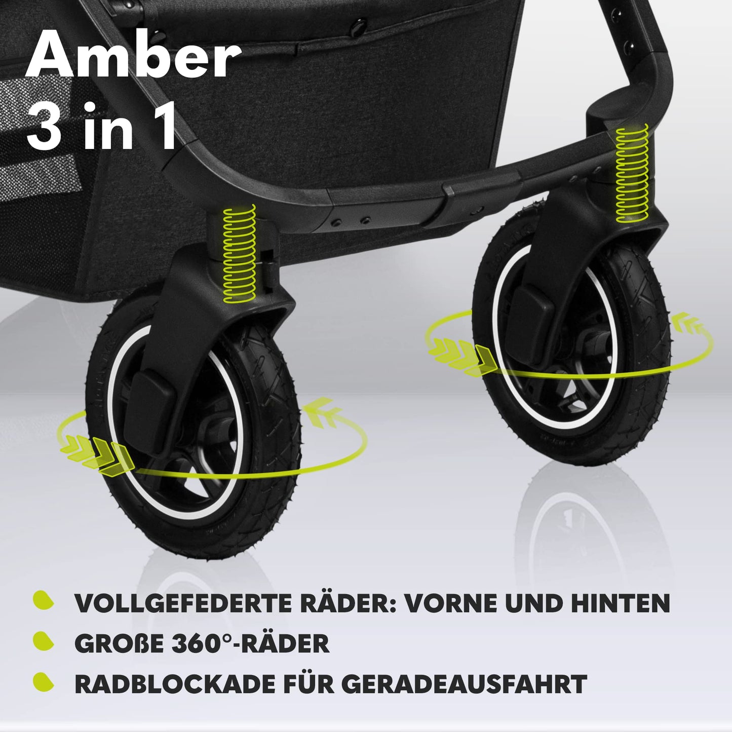LIONELO MERIL 3-in-1 Multifunktionaler Kinderwagen 0-48 Monate Bis zu 22 kg, Babywanne bis zu 9 kg, Kindersitz bis zu 13 kg, Geländeräder 360°, Vollfederung, XXL-Verdeck mit UPF50+ - Meloni2