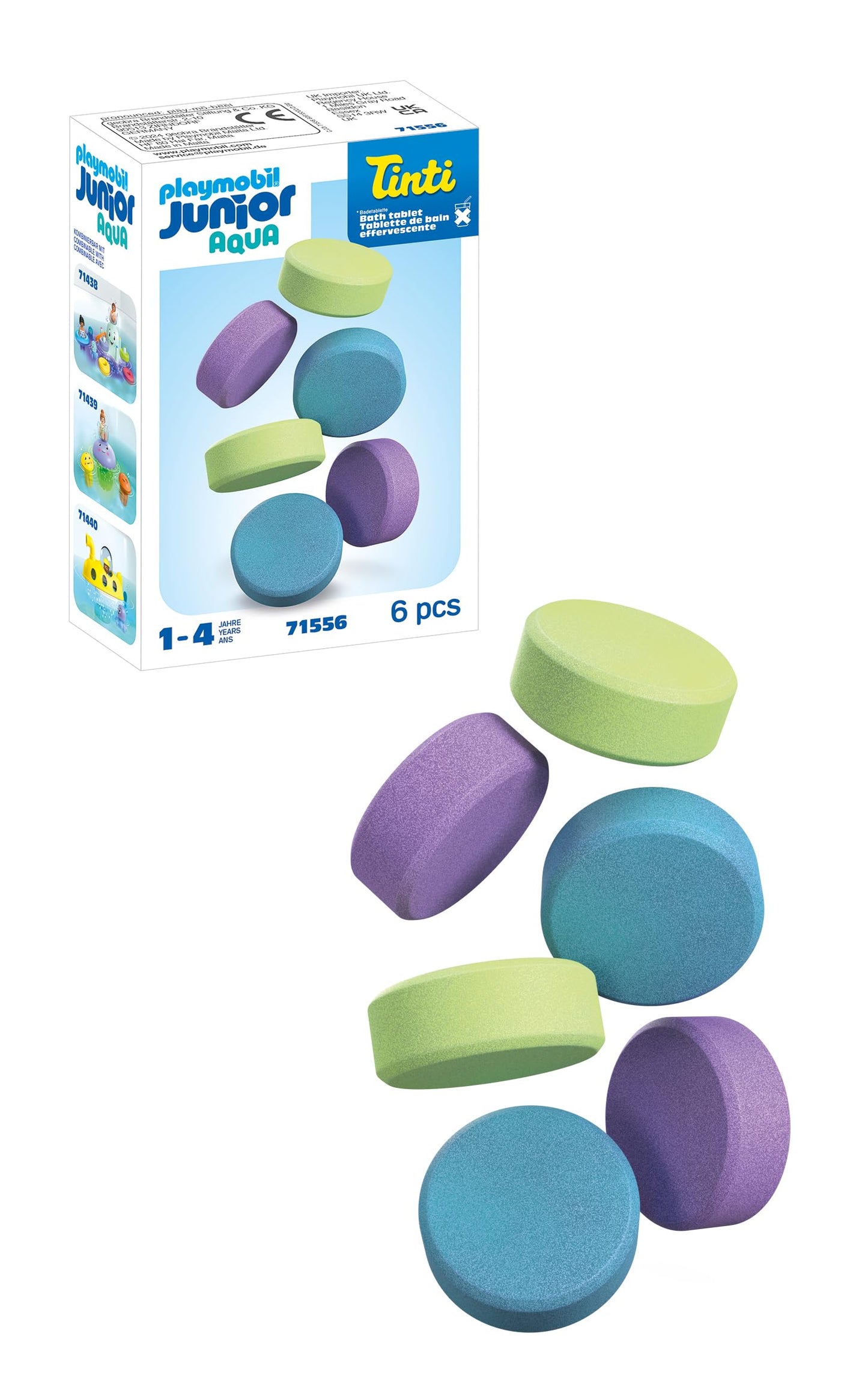 PLAYMOBIL Junior Aqua Tinti Sustainable Toy for Children from 1 Year Old Colourful Squid with Rings for Colour Sorting 71438