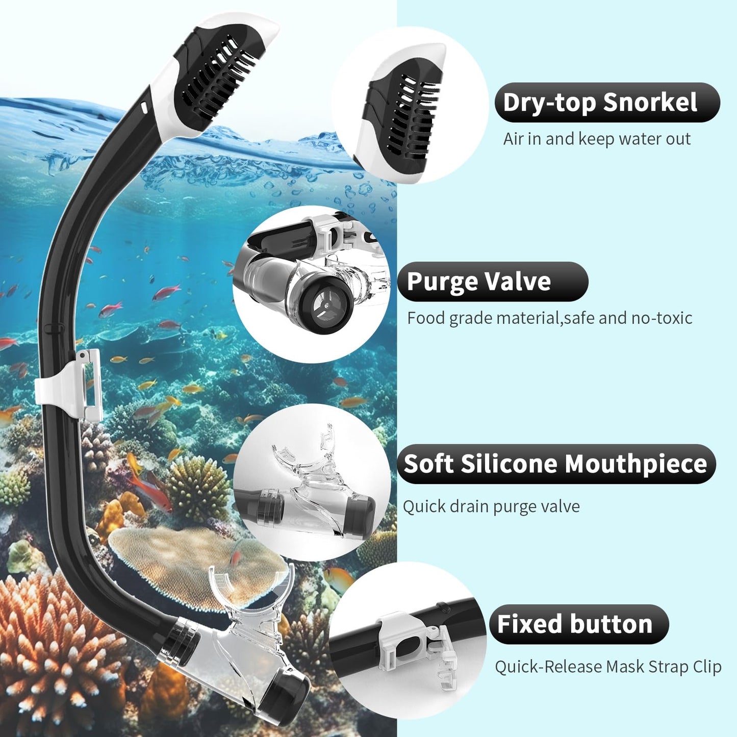Findway Children's Diving Goggles, Swimming Goggles, Snorkel Mask for Boys Girls Teenagers, Diving Mask with Nose Cover, 180° Panorama, HD, Anti-Fog, Anti-Leak, Diving Goggles for Children 4-16 Years