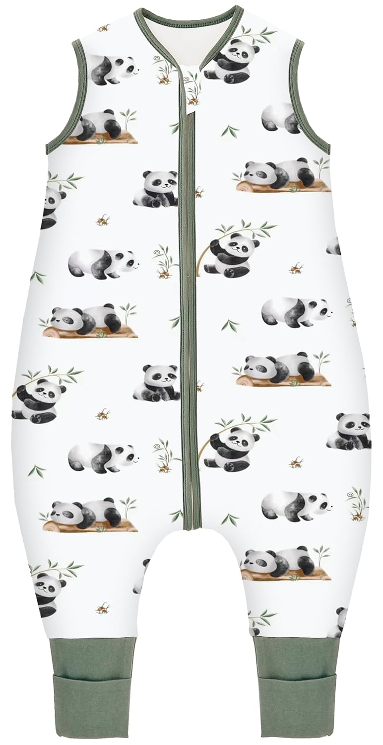 Chilsuessy Baby Sleeping Bag with Legs, 1.5 Tog, Sleeping Bag, 100% Cotton, All-Year Sleeping Bag with Feet, Baby Sleeping Bag, Children, 1.5 Tog/Zebra, 80 cm / Baby Height 85–95 cm