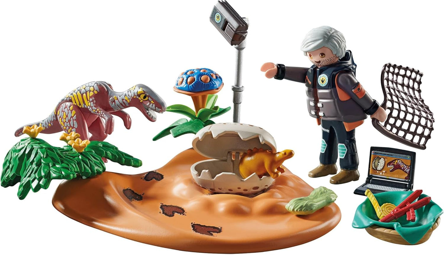 PLAYMOBIL | Dinos | Stegosaurus-Nest mit Eierdieb | nachhaltiges Spielzeug für Kinder ab 4 Jahren | 71526