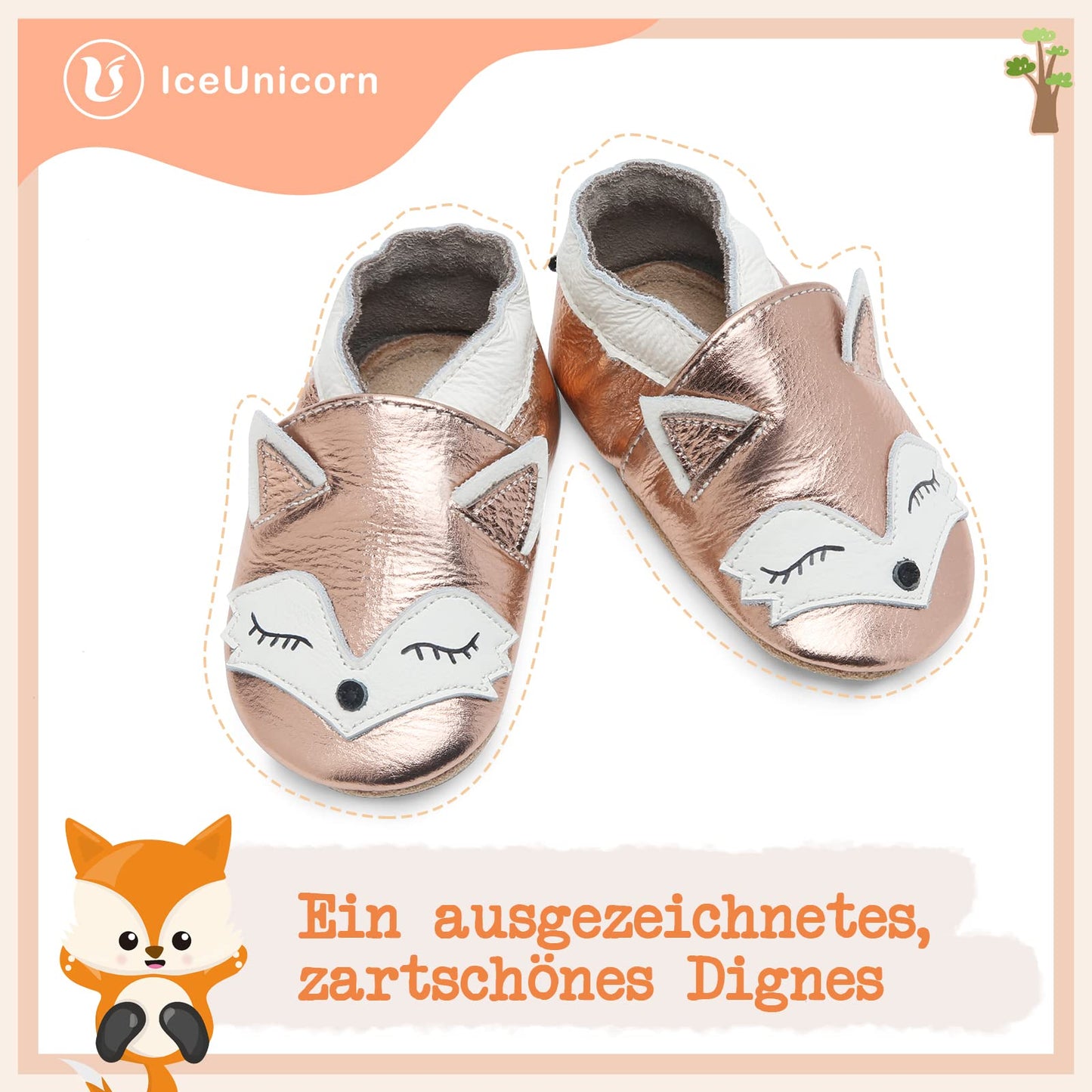 Babyschuhe IceUnicorn Krabbelschuhe für Babys, weiche Leder-Laufschuhe für Jungen und Mädchen, Lederschuhe für Kleinkinder, Baby Hausschuhe