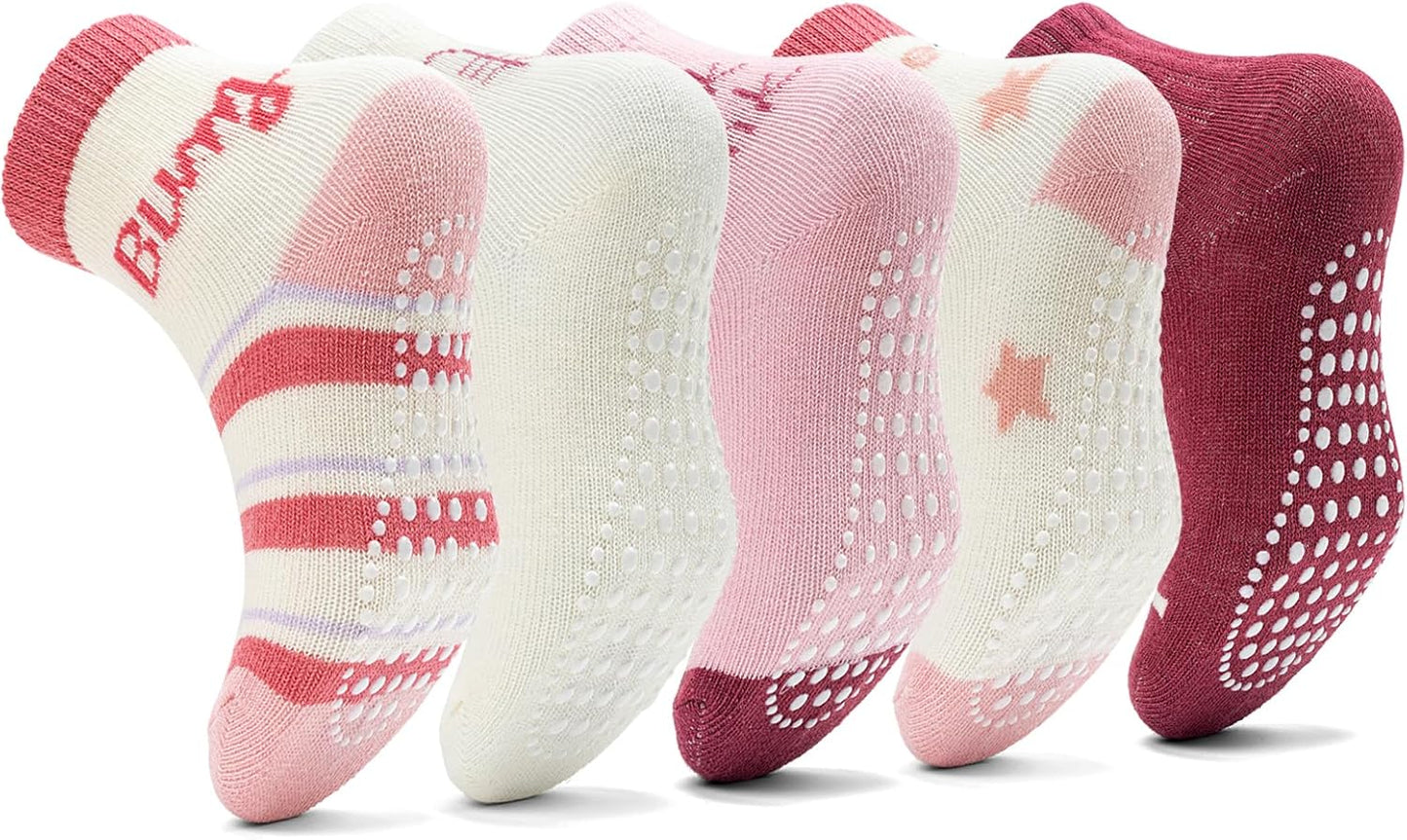 KOWAYI Stoppersocken Kinder 5/10 Paar ABS Rutschsocken Kinder Jungen, Mädchen, Baby Antirutschsocken 1-7 Jahre Grip Socken