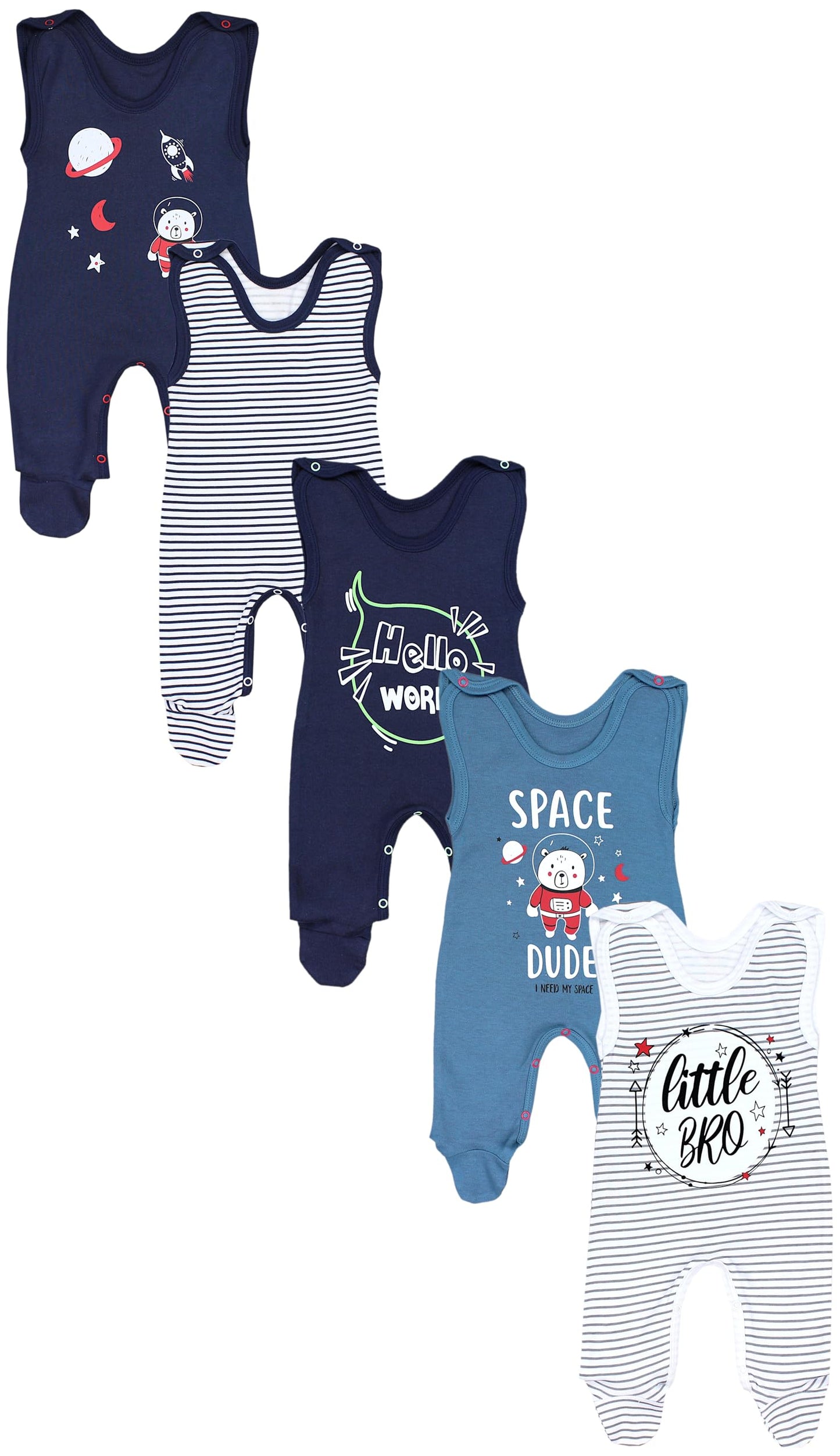 TupTam Baby Unisex Strampler mit Aufdruck Spruch 5er Pack