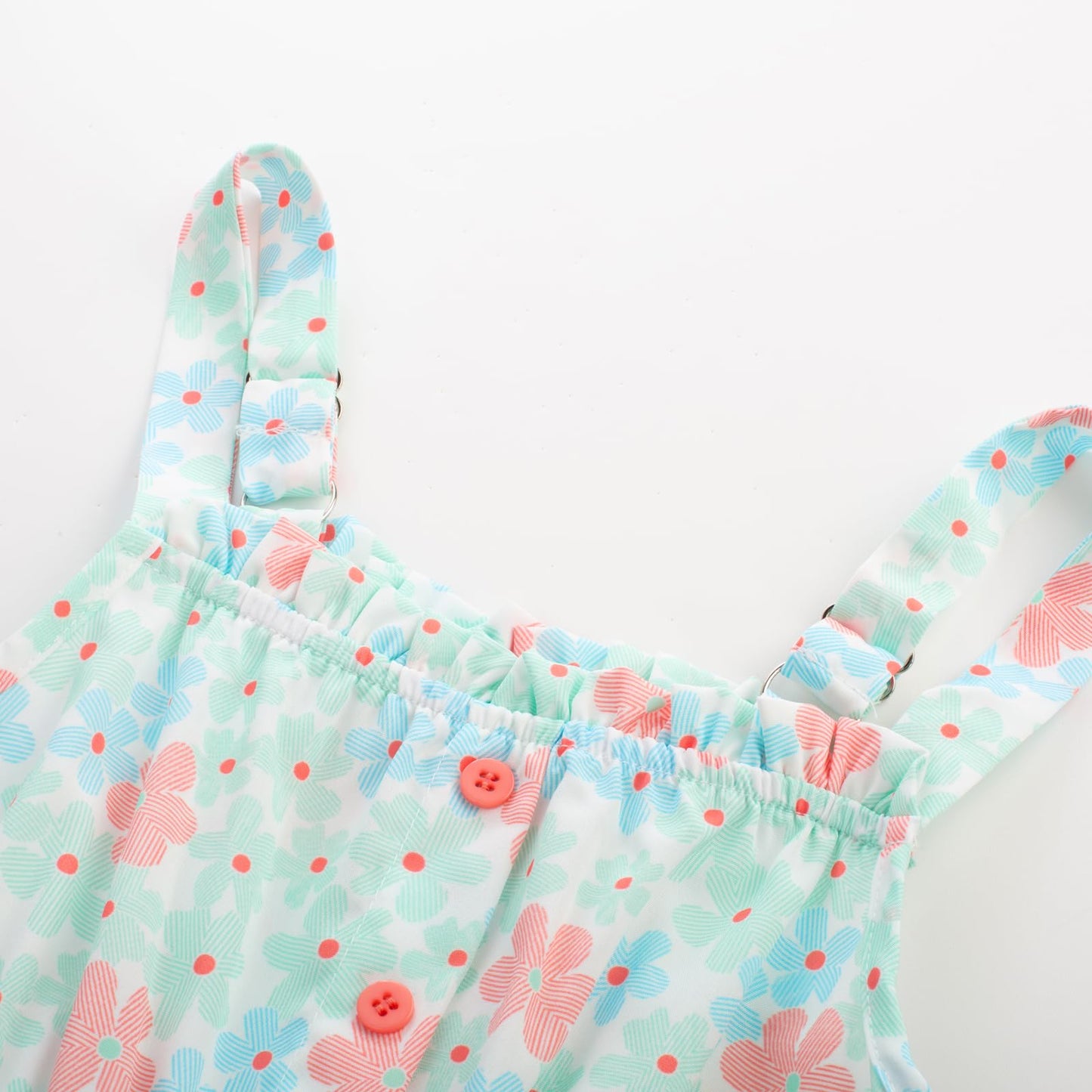 GRACE KARIN Mädchen Sommer Blumen Kleid Kinder Prinzessin A-Linie Freizeit Swing Kleid Verstellbare Spaghetti-Träger Doppelter Saum