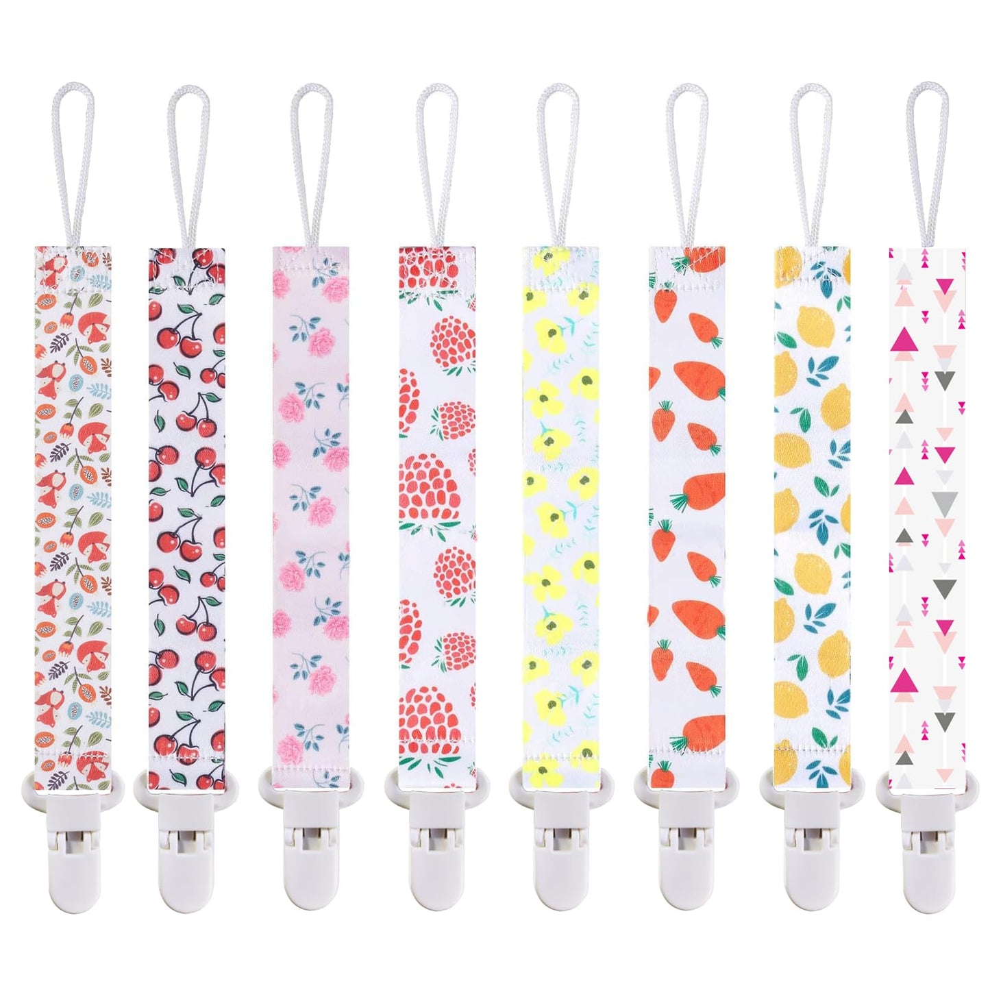 Smlpuame Baby Schnullerkette Mädchen Junge,6 Stück BPA-Frei Schnullerband Stoff Mädchen Junge,Schnuller Kette Nuckelkette Passen Die Meisten Schnuller und Beißspielzeug,Dummy Clips für Baby (Tier)