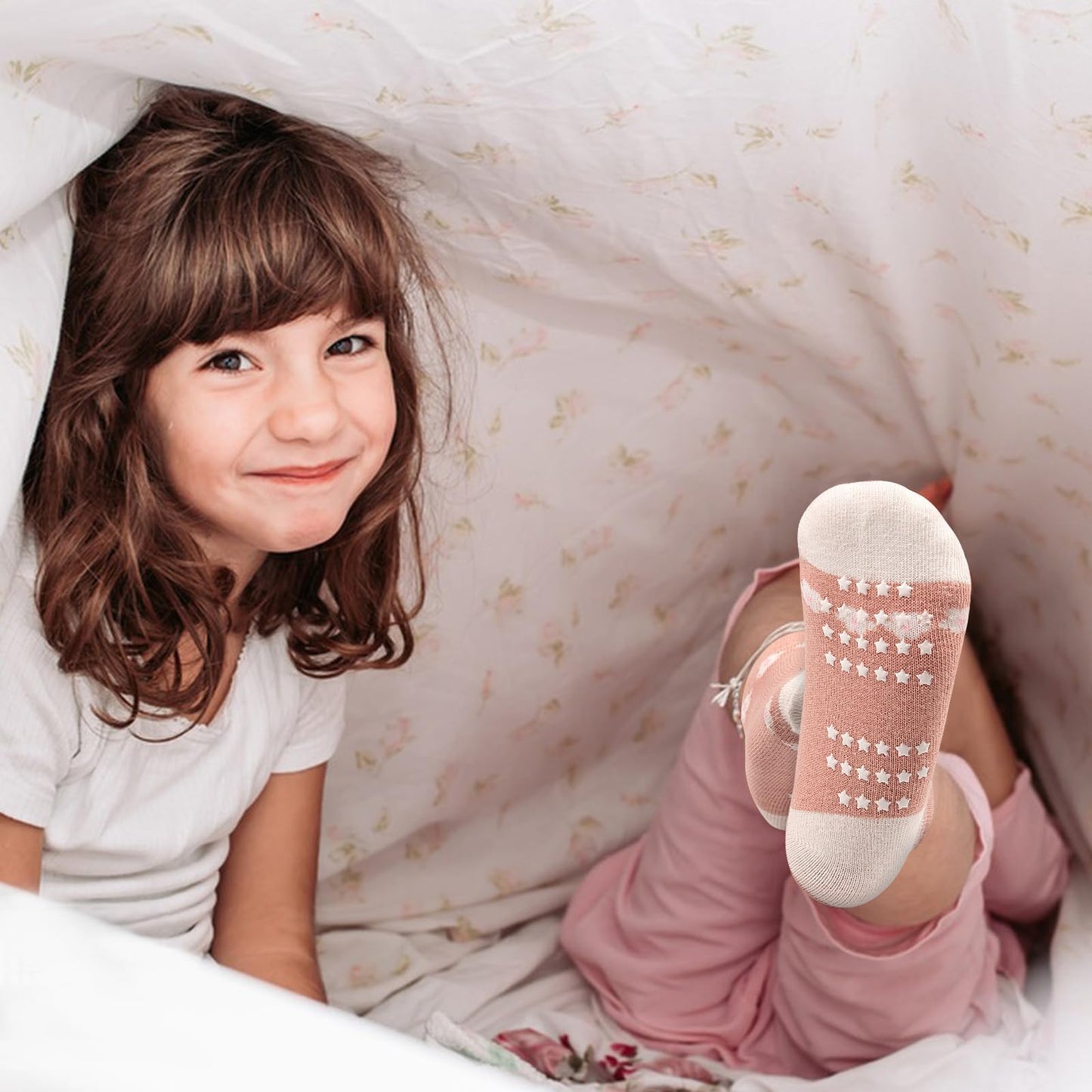 GRPSKCOS Stoppersocken Kinder 12 Paar ABS Socken Rutschfeste Socken Kleinkind Antirutschsocken für 1-7 Jahre Jungen Mädchen