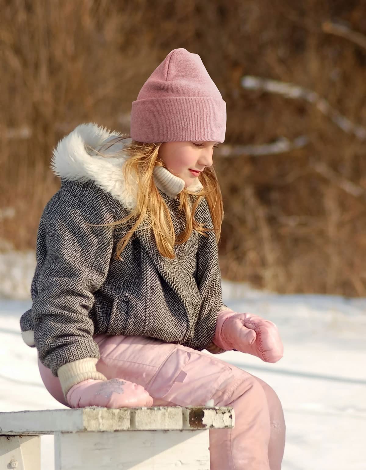 Wmcaps Mütze Kinder Jungen, Warme Weiche Wintermützen für Mädchen Kleinkind Baby, Doppellagige Strickmütze Kinder
