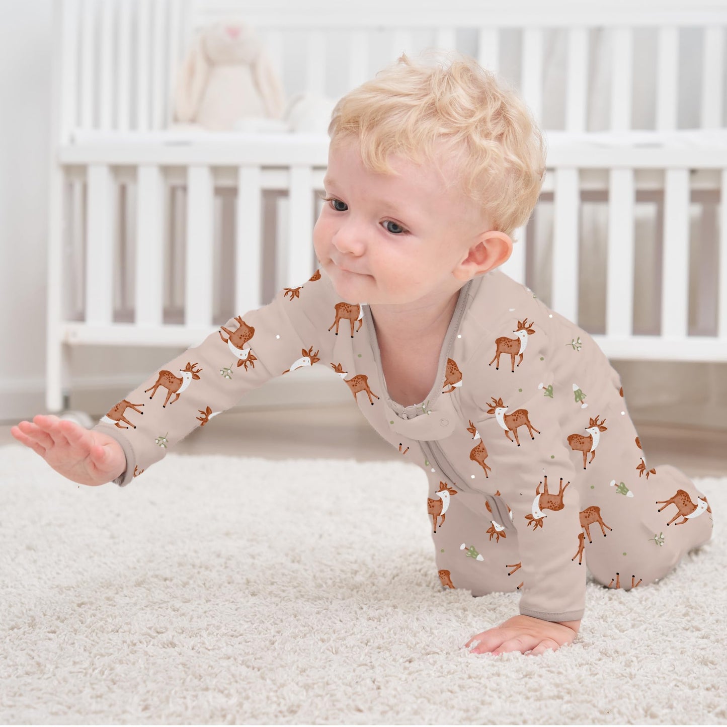 Newborn Baby Boys Girls Rompers with Foot Baby Pajamas One-Piece Long Sleeve Jumpsuit Infant Spring Autumn Bodysuit, 3 Pack