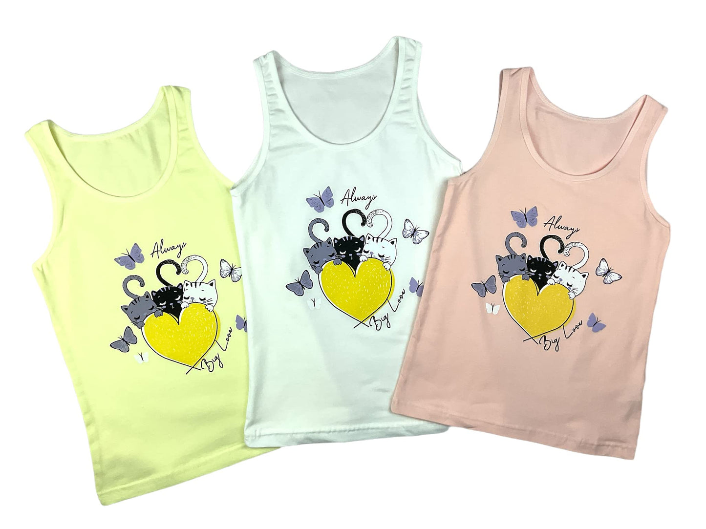 LOREZA ® 5 girls' cotton undershirts tank tops - sizes 92-170