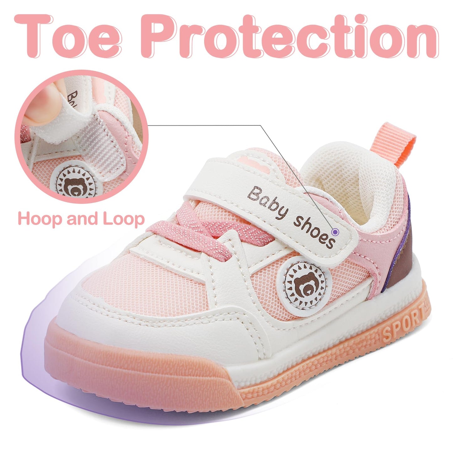 MASOCIO Babyschuhe für den ersten Schritt - Weiche flache Gummisohle, rutschfest, für Jungen und Mädchen, ideal für den Außenbereich