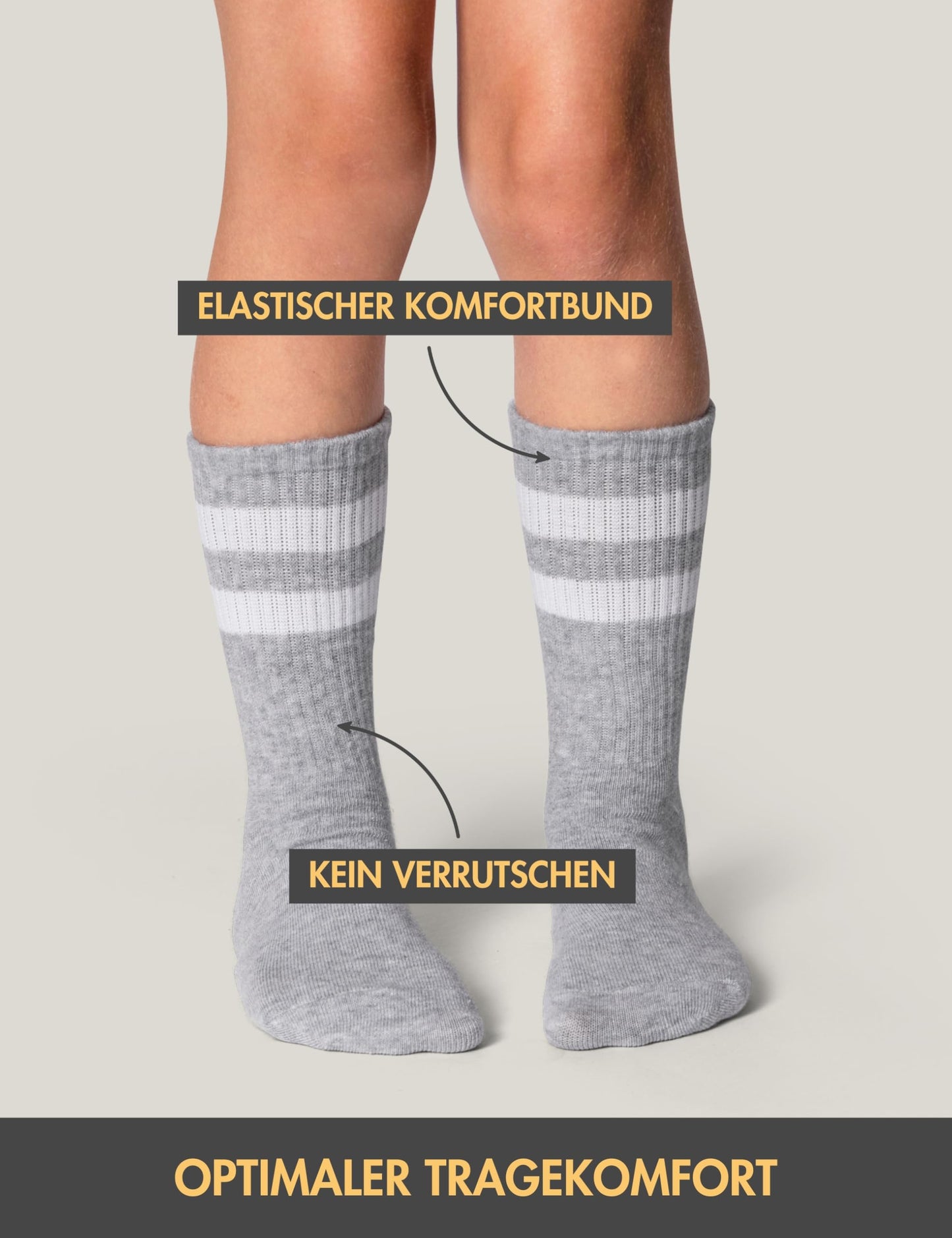 Basic Treasure 4 Paar Sportsocken Kinder, Kindersocken Baumwolle, Kinder Socken Jungen und Mädchen, Tennissocken