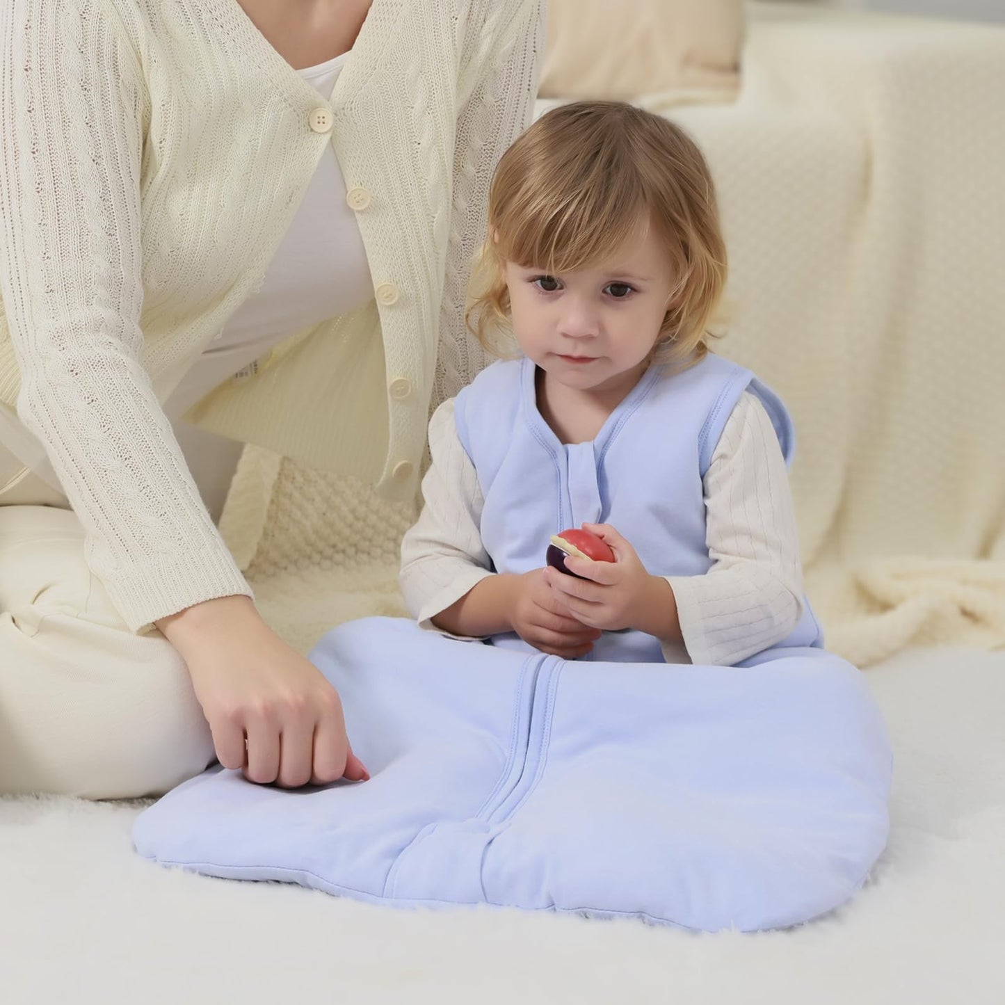 Mosebears Baby Sleeping Bag Winter 2.5 Tog, 100% Cotton Baby Winter Sleeping Bag for Babies 0-24 Months, M (6-12 Months)