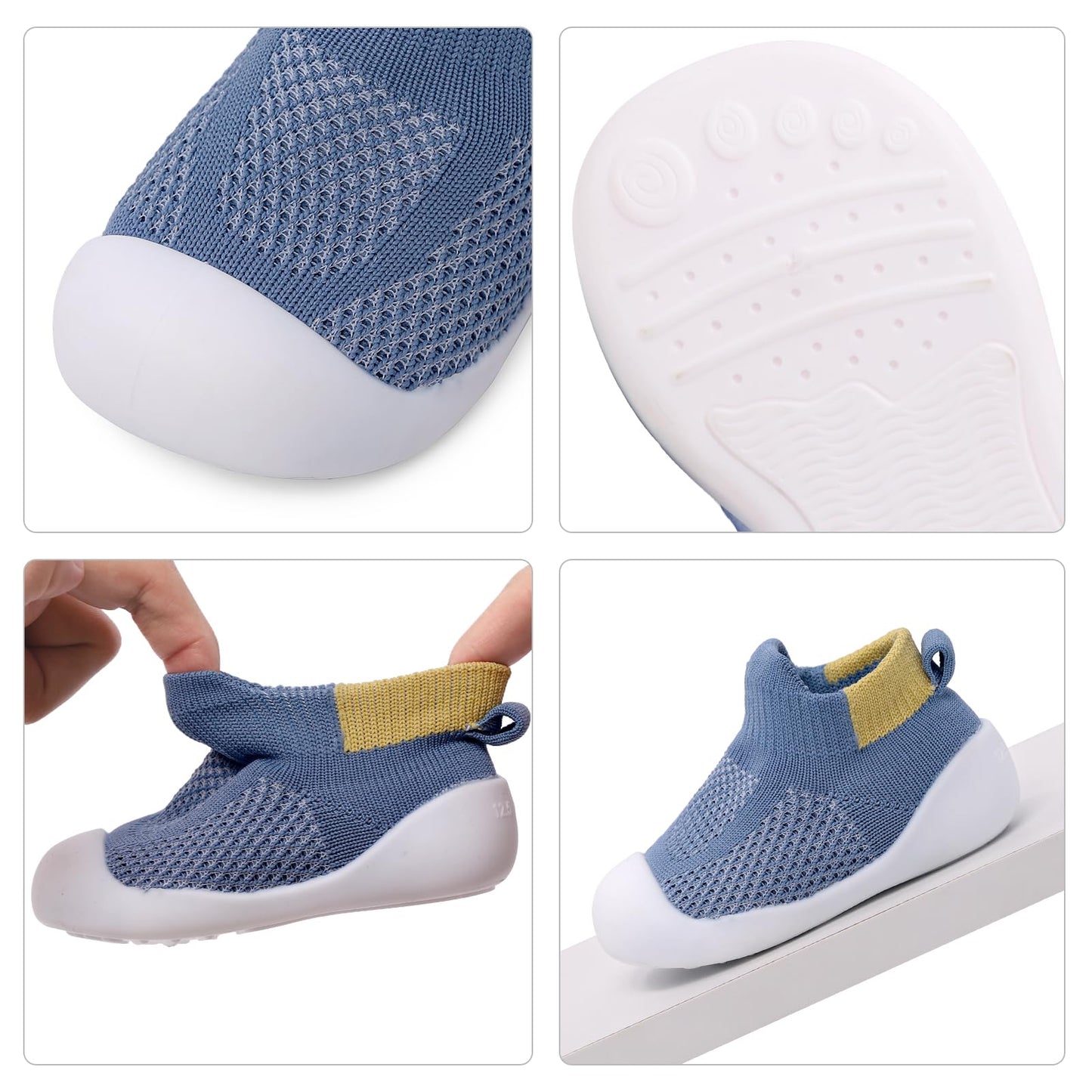 LACOFIA Babyschuhe für Mädchen und Jungen - Atmungsaktive Krabbelschuhe mit rutschfester Gummisohle für Kleinkinder