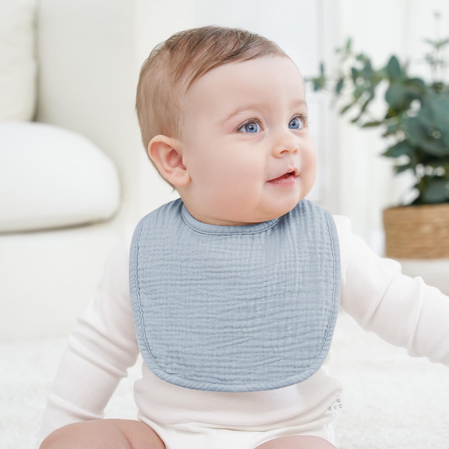 Bearmoss Lätzchen Baby Musselin Sabberlätzchen für Babys, 100% Baumwolle Quadratische Halstuch Baby Verstellbare Babylätzchen Weiche Sabberlätzchen für Junge und Mädchen,8 Stück