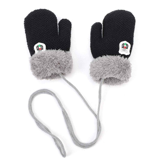 AVJERA 1-3 Jahre Baby Winter Handschuhe Kinder Gestrickte Fäustlinge Warm Verdickte Kinderhandsche Fausthandschuh mit Schnur Outdoor Weich Winterhandschuhe Skihandschuhe Handwärmer für Jungen Mädchen