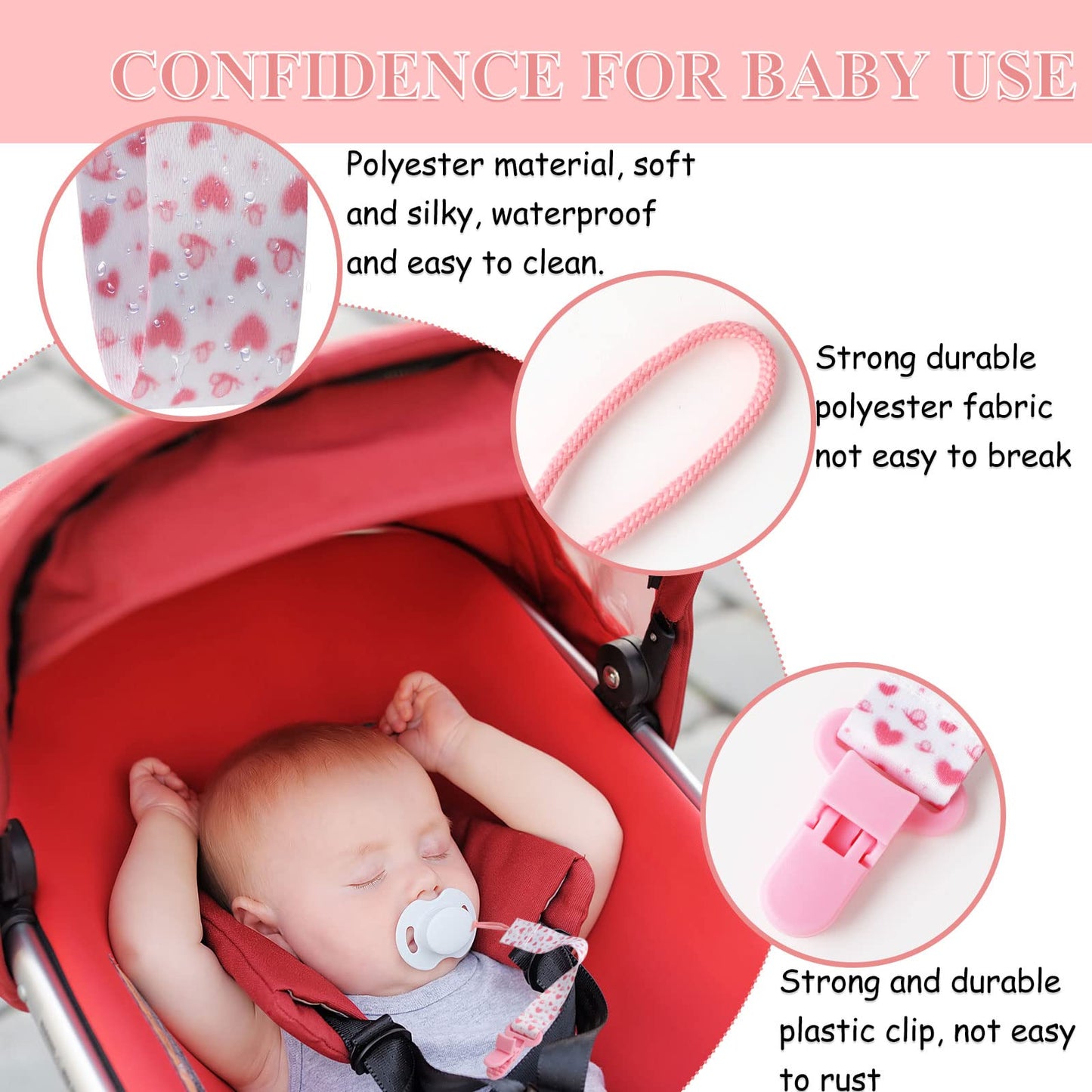 Schnullerkette Junge, 5er Baby Schnullerband Stoff mit 5er Silikonring, Schnullerketten mit Clips, Personalisiert Nuckelketten für Schnur Lätzchen Dreieckstuch Schnuller (Braun)
