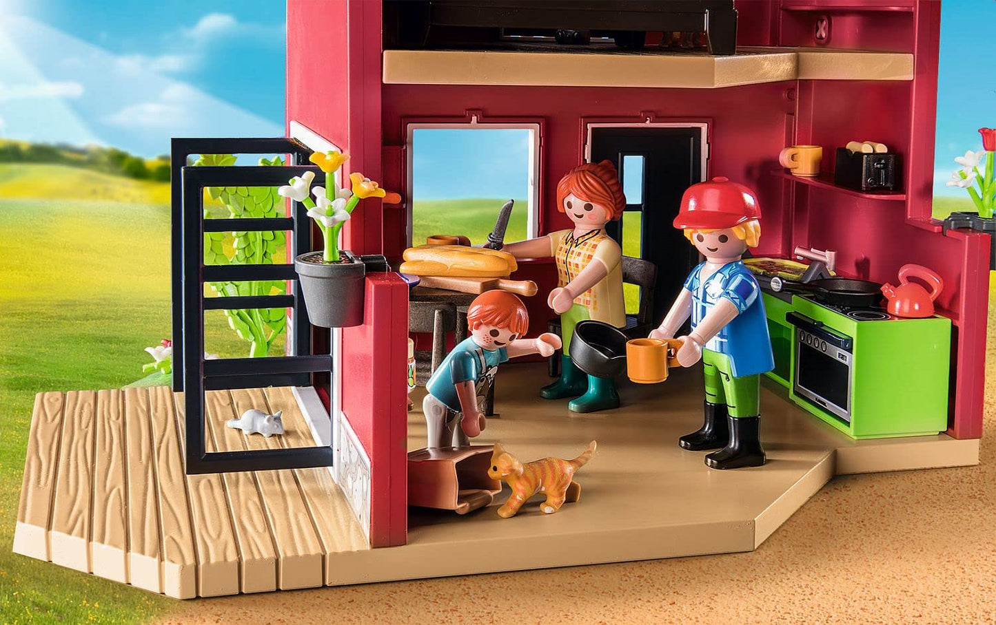 PLAYMOBIL Country 71441 Gemütliches Bauwagencafé, spielerisches Lernen mit liebevoll gestaltetem Bauwagen, detailreicher Austattung und einem Gänseteich, nachhaltiges Spielzeug für Kinder ab 4 Jahren