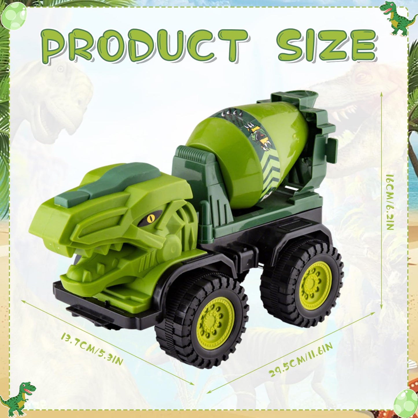 Baustellenfahrzeuge ab 3 Jahren, Set mit 3 Dinosaurier-Sandgruben-Spielzeugset mit Bagger, Transporter, Muldenkipper, robustem Sandspielzeugfahrzeugen Auto, geeignet als Sandspielzeug für Kinder ab 2+ (01)