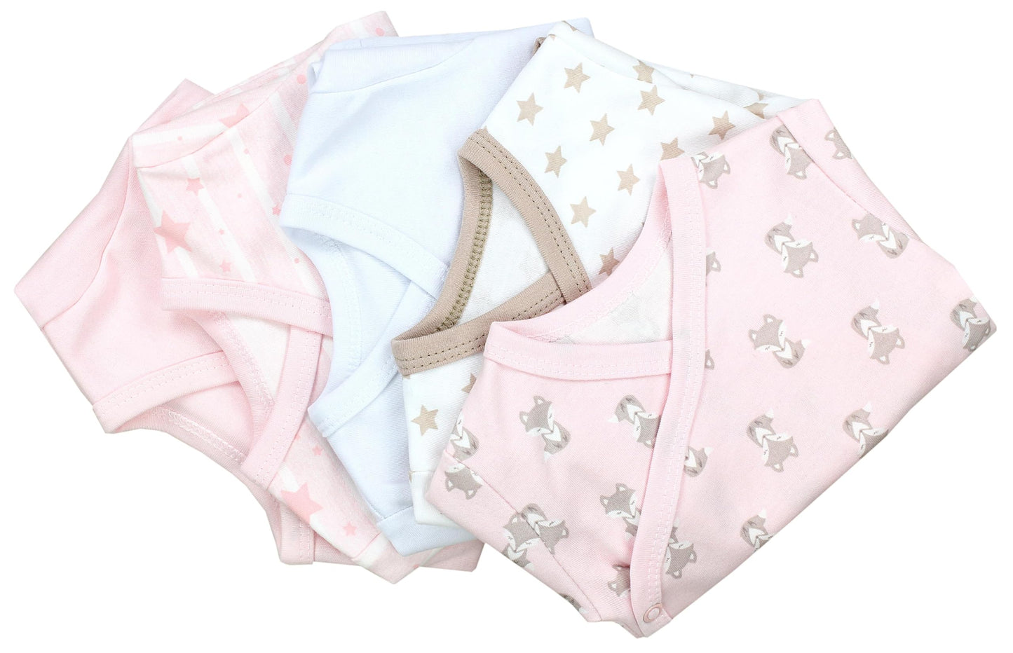 TupTam Baby Mädchen Langarm Wickelshirt Baumwolle 5er Set