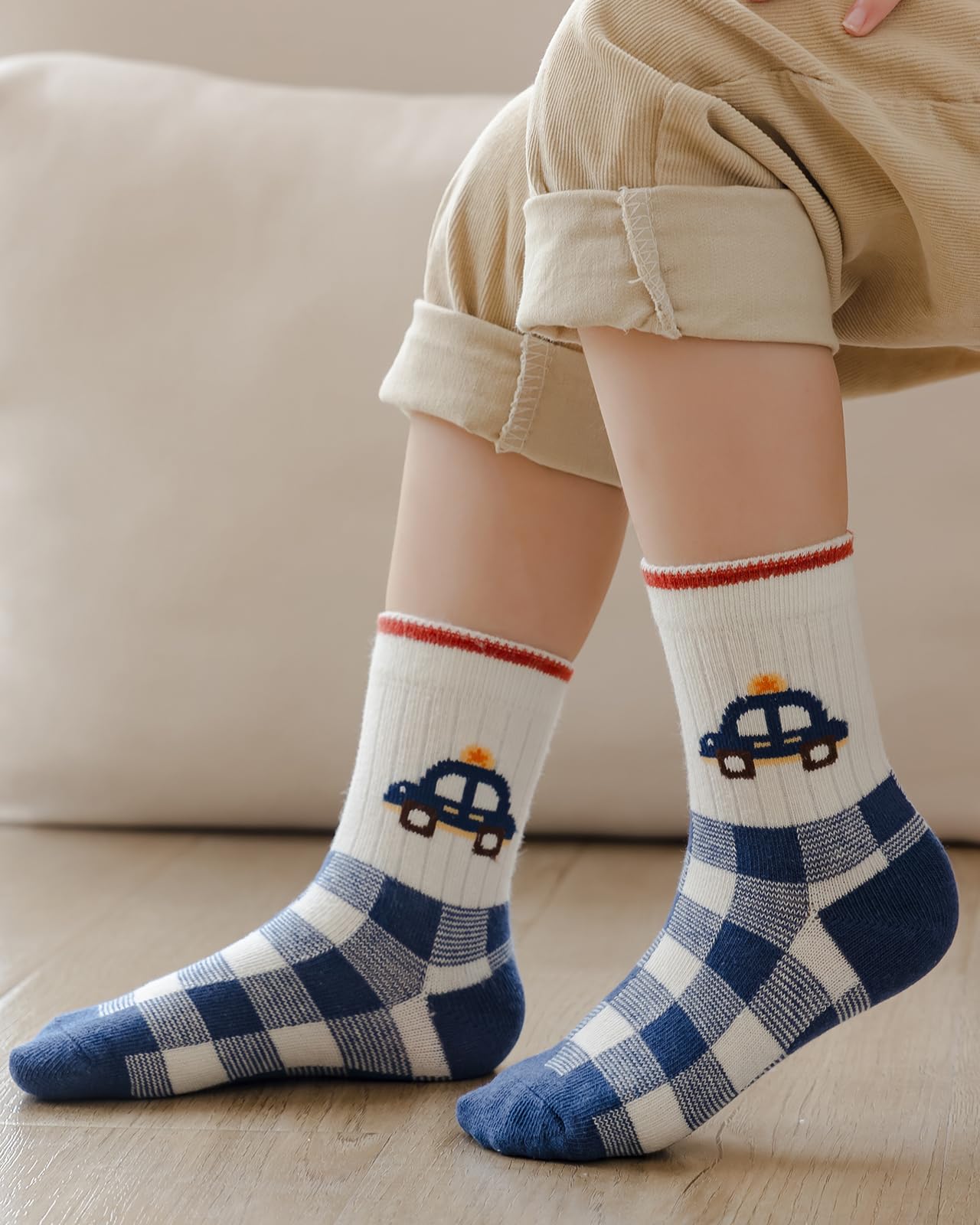 Kyopp 10 Paar Socken Kinder Mädchen und Jungen Funny Socken Lustig Animals Cotton Socken Crew Socks Winter/Sommer