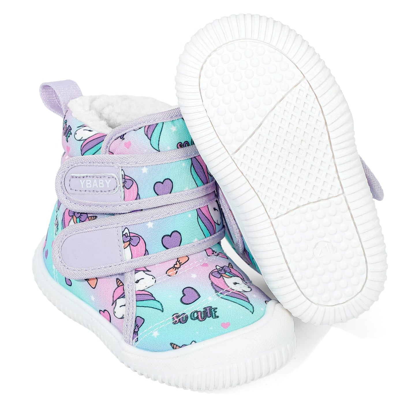 MASOCIO Winter Shoes Baby Boots Boys Girls Toddler Winter Boots Plush Flat Rubber Non-Slip Size 19-27 EU