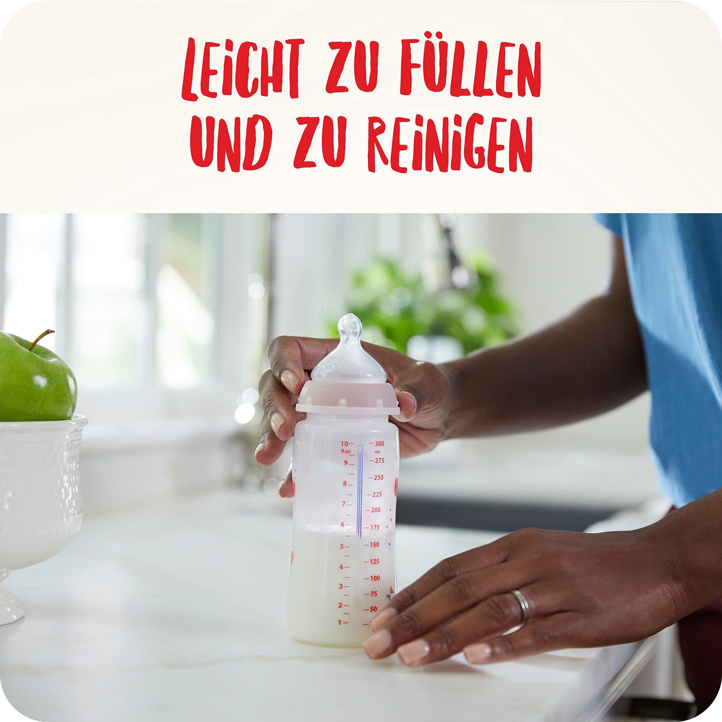 NUK Perfect Match Babyflaschenset | Ab 3 Monate | Passt sich dem Baby an | Temperature Control | Anti-Colic | 260 ml | BPA-frei | Silikontrinksauger, Medium | Regenbogen und Herz | 3 Stück - Meloni2