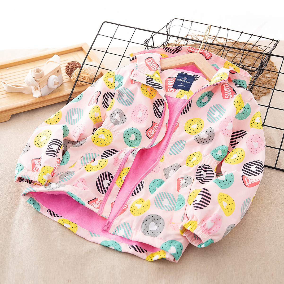 SXSHUN Children's Girls' Softshell Jacket with Fleece Lining Transition Jacket Print Hiking Jacket Outdoor Jacket Warm Windproof Breathable Spring Autumn