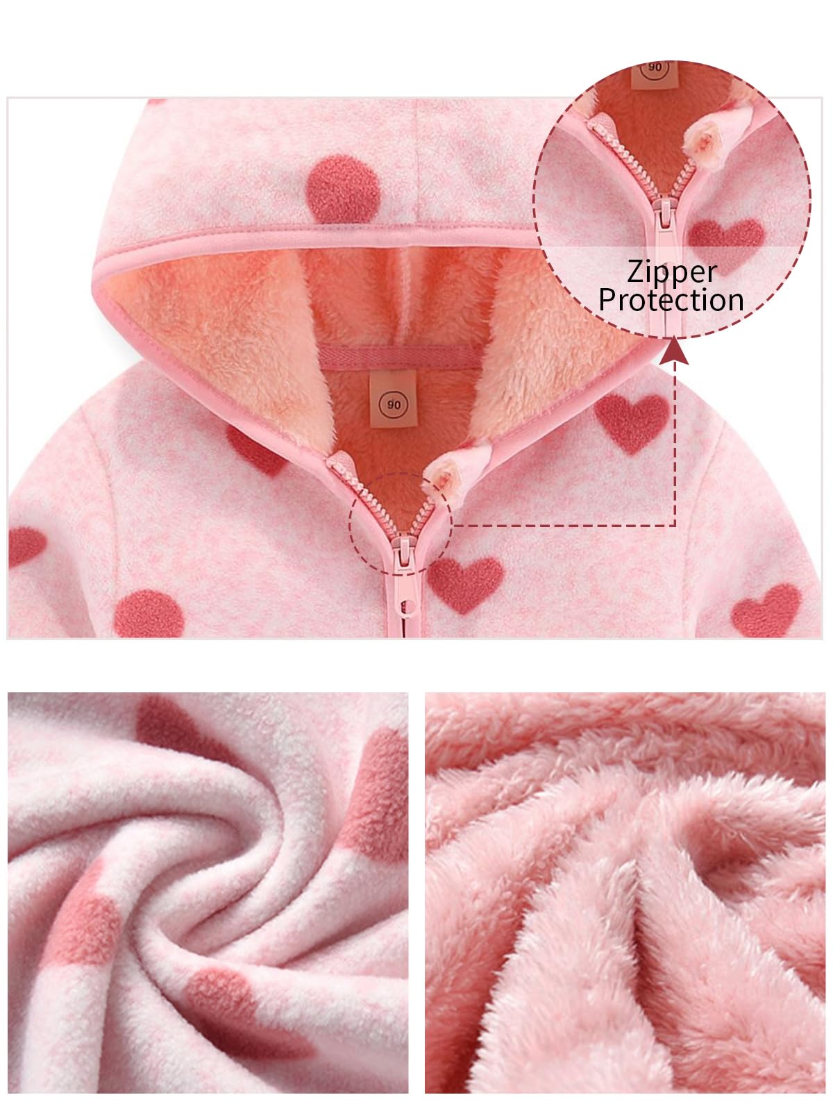 LUVCES Baby Jacket Boys Unisex Toddler Girls Kids Warm Fleece Jacket Full Zip Pullover Outerwear Sweatshirt