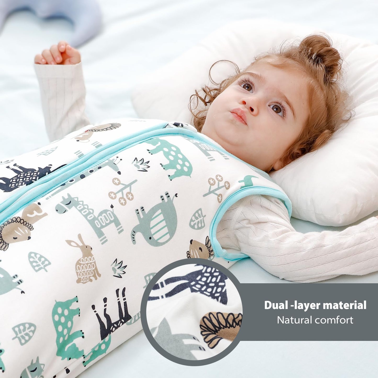 Mosebears Baby Sleeping Bag Winter 2.5 Tog, 100% Cotton Baby Winter Sleeping Bag for Babies 0-24 Months, M (6-12 Months)
