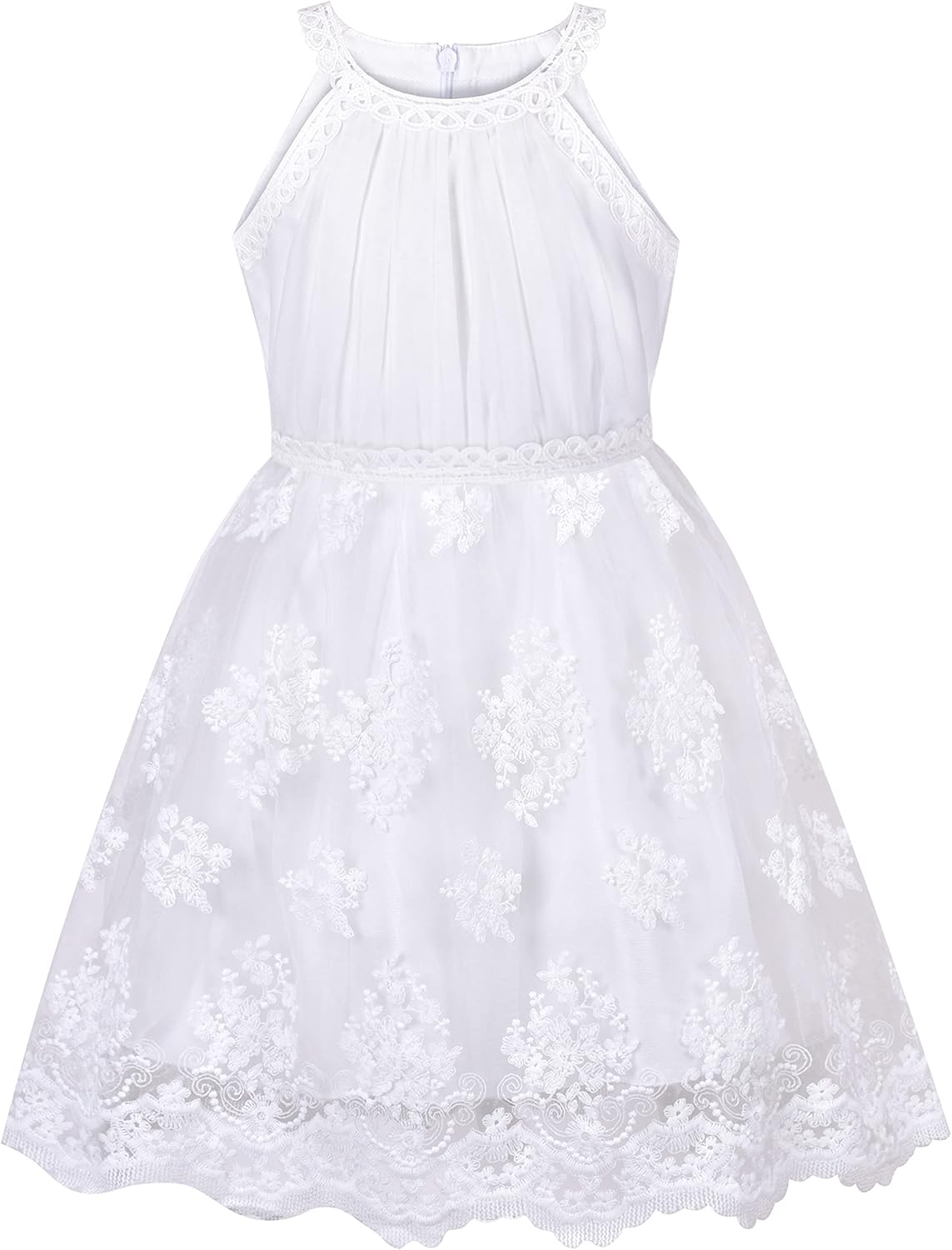 Sunny Fashion Mädchen Kleid Türkis Schmetterling Gestickt Halfter Kleid Party Gr. 104-146