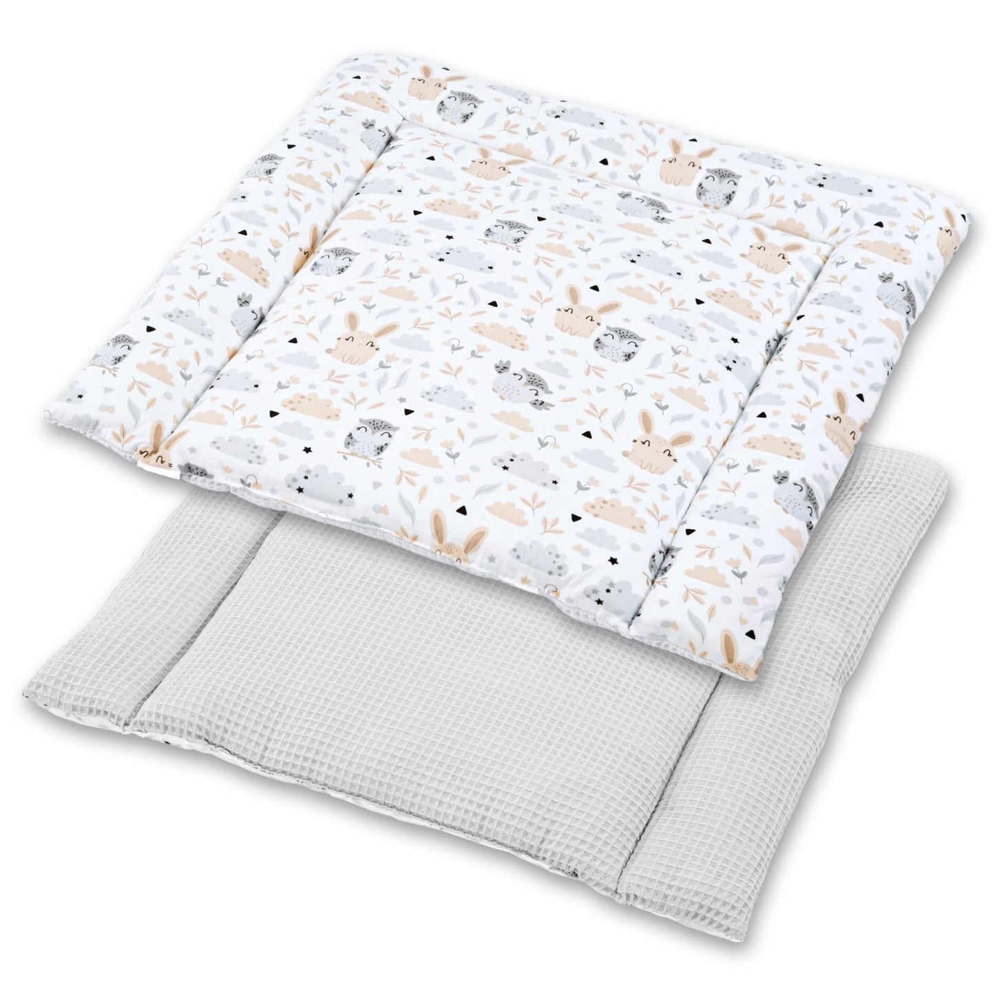 Wickelauflage Wickelunterlage aus Baumwolle 75x72 cm - Weich und waschbar Wickelunterlage fĂźr Babys Wickelmatte aus Stoff fĂźr Wickeltisch Wickelkommode oder Waschmaschine 75 x 72 Wilde Rose